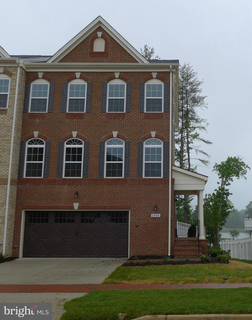 New 3 level Lake-Front and Golf Course View END-Unit Townhouse: 3 bedrooms, 3 full and 1 half baths, Finished family room and 2 car garage. Gorgeous hardwood flooring on main level. Master suite with walk-in closet, separate shower and Tub. Great WATER view from deck, kitchen, and master bedroom. Free using club house, fitness, tennis, and swimming pool. You will enjoy this beautiful community