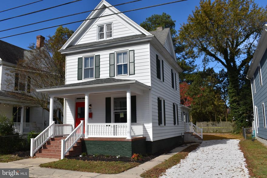 This is major renovated, beautiful Home.   Most appliances and a front brick floored open porch await you.  This home is located in the HISTORIC ZONED "WEST END" of Cambridge within walking distance of Downtown restaurants and shops, the Cambridge Yacht Club and the Farmer's Market and the YMCA.  Public water and sewer and trash pickup.  Public alley along rear property line extending from Travers Street to Hambrooks Boulevard.
