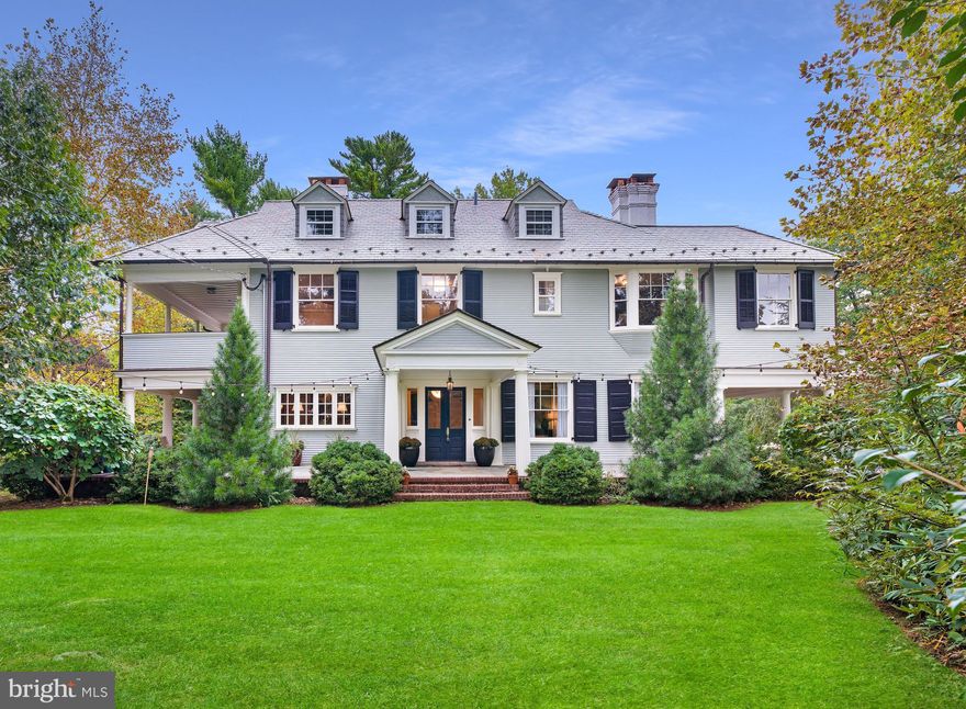 THIS LISTING INCLUDES TWO PARCELS/TWO TAX IDS. ACREAGE & TAXES ARE FOR BOTH PROPERTIES.
455 St Davids Ave #36-02-01428-00
453 St Davids Ave #36-02-01428-02
This listing comprises two separate, adjacent tax parcels with two residences on a total of 1.58 acres.  455 Saint David’s Ave offers a pristine, grand Georgian home on 1.05 acres; 453 Saint David’s Ave includes a .53-acre lot with a Ranch style home.  “Hilltop” (455 Saint David’s Ave) presents a delight of elegant and functional living spaces across 3 finished levels of 7 bedrooms, 4 full baths, 2 half baths, and variety of outdoor spaces. A grand Georgian home, Hilltop unifies old and new in an exceptional location. Upon entering, the bright interior welcomes you with high ceilings, handsome hardwood flooring, and magnificent millwork — features found throughout the home. The first floor offers a compilation of formal and informal spaces that adapt graciously to all seasons of hospitality. A spacious central foyer and broad staircase create an elegant connection among the downstairs formal living and dining rooms, which the family has used as everyday spaces. The gracious living room possesses sizeable sun filled windows, a wood burning fireplace, and opens northward to a sitting room with fireplace and side entry from the practical port-cochere. Opposite, the dining room has a gas fireplace, crown molding, and covered side porch of bluestone. A Butlers door leads you through to the service pantry equipped with vintage bar sink and original built-in cabinets, connected to a new pantry - both strategically located beside the kitchen. The Kitchen is designed with restored original elements and modern comforts such as electric oven, prep top island, stone side counters, two sinks, two dishwashers, ample storage, and abundant natural light throughout the day. The Kitchen is appropriately the centerpiece of the home, adjoining the Breakfast room, through which first floor activity flows between the family room and mudroom, to provide options and convenience in serving all levels of gatherings. Rounding out the first floor are a powder room, an elevator (servicing three levels), and a large mud room which leads to the hardscaped parking area that will accommodate up to six cars. Ascend either the main or rear stair to a generous primary suite with cozy fireplace, walk-through dressing room, bath with soaking tub and separate shower, and a lovely covered private porch nestled in the trees. Adjacent to the primary bedroom is a space for nursery/sitting-room/office/laundry or other need. Two additional bedrooms are found in this wing (two with wood burning fireplaces) and these share a third, larger room full of windows and storage which has been used as an additional bedroom, playroom, and studio. Another bedroom suite for family or guests, lies on the north end, with full bath and access to the elevator and back staircase. The third level boasts dormered ceilings, two additional bedrooms or recreational spaces, large hall bath, and bonus attic space to top off the extensive storage options. The lower level full basement is equipped with a laundry room, elevator, half bath and multi-purpose spaces, with workshop and walk-out access. Many upgrades including new plumbing and new electrical (400 amp) throughout. New slate roof installed in 2006. 453 Saint David’s Ave, with its mature trees and plantings, is perfect for a pool and pool house, in-law home, entertainment complex, investment or development property or anything you envision. Hilltop is situated on high ground amidst mature plantings, gracious lawns, covered porches and a bluestone patio with fire pit. Ideally located two blocks from the train station, within easy walking distance to downtown Wayne dining, and central to the award-winning Radnor Township schools.