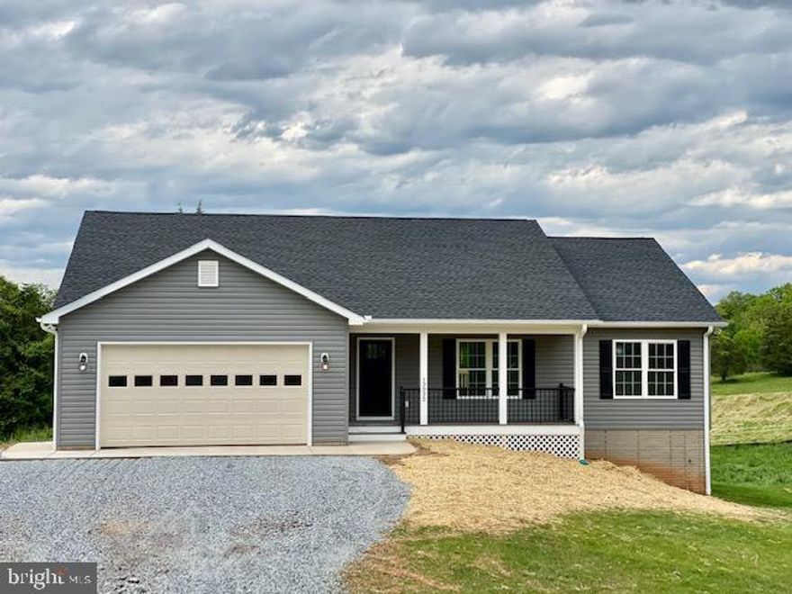 New construction  Custom 4BR; 3 BA home on 4 acres by Country View Builders on Stonehouse Mtn Rd. Many upgrades included from granite countertops, stainless appliance, kitchen island, oil rubbed bronze hardware throughout. Luxury Vinyl Plank flooring, custom tile walk in shower in Owner's bath w/frame less door. Walkout basement, with full bath and Bedroom; unfinished space for future Rec room; two car garage, and 16'x12' rear deck. Very pretty lot, close to Town. Work from home on high speed internet call provider to set up. Others like it to be built nearby three acre lots -call lister. see Docs file for floor plan. This house Tax Map 29-111D2.