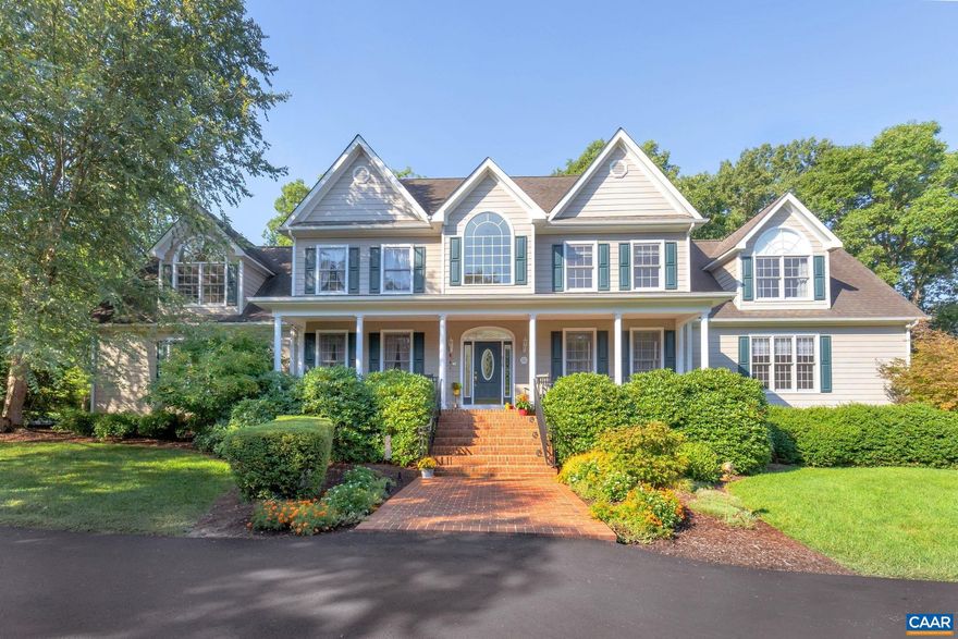 "Oak Hollow" in picturesque Keswick, perched on 2+ meticulous acres. One mile to Interstate 64, Keswick Club & Hall, an easy 15 mins to Downtown, MJH and UVA. Beautiful open and elegant foyer welcomes you into this 5 bed/3.5 bath custom built home, exceptionally maintained and improved on by the current owner. Consisting of first and second level owner's suites, formal dining, library/study, garage bays for 3 sizeable cars, 3 TESLA Power Walls guaranteeing you will have full electricity during emergencies, home gym. Large gourmet kitchen: DACOR Gas Cooktop, 2 wall ovens, new dishwasher, new refrigerator, cherry cabinets/drawers, solid granite counters, center island and breakfast bar, truly a Chef's delight. Open floor plan allows for ample space for casual dining, entertaining, and convenient access to a lovely screen porch and large newer deck. Backyard is completely private, serene, offers shade and sun, entertaining patio & firepit area, is graced by gorgeous oak trees that buffer the property line. Hardwood floors throughout the main level,  central vac, new carpet in two bedrooms, main level laundry room, and second floor laundry closet, stunning Palladian windows bring in the natural light throughout the day.,Cherry Cabinets,Granite Counter