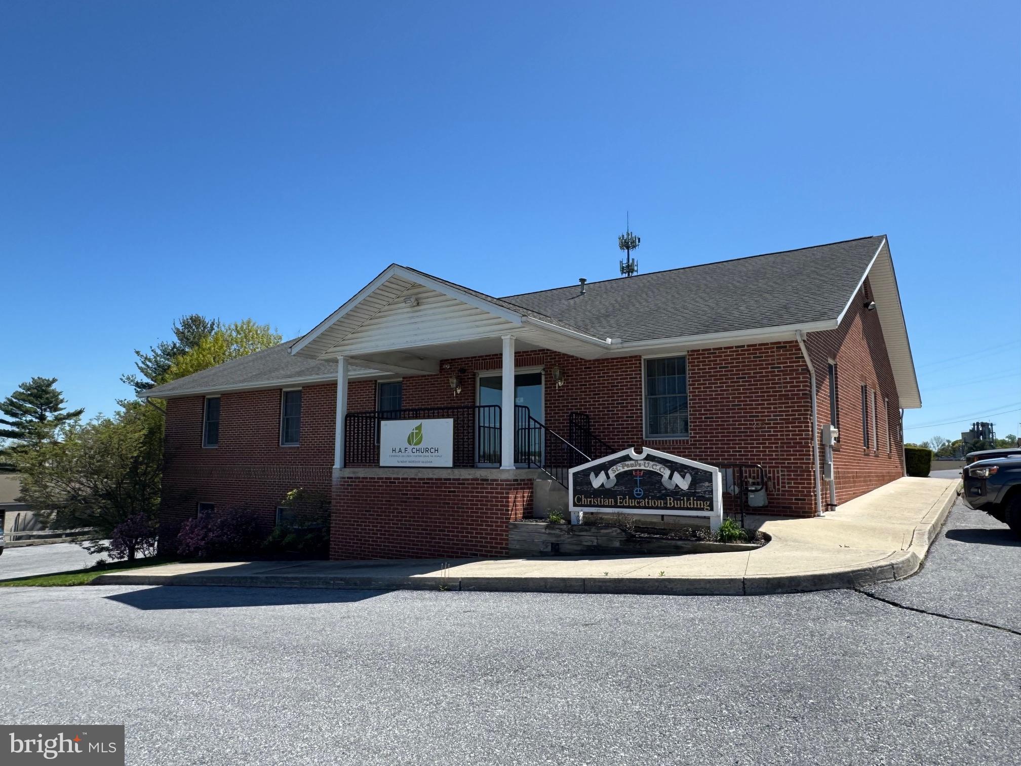 Office space for Lease - Birdsboro. 4 separate Offices for Lease. Space #1, 320 SF for $250/month; Space #2, 420 SF for $275/month; Space #3, 340 SF for $275/month; Space #4, 336 SF for $275/month;
Direct access from Parking lot on lower left of building. Space #5 on 1st Floor is 800 SF for $500/month (formerly used as for church services, etc.) All utilities included.