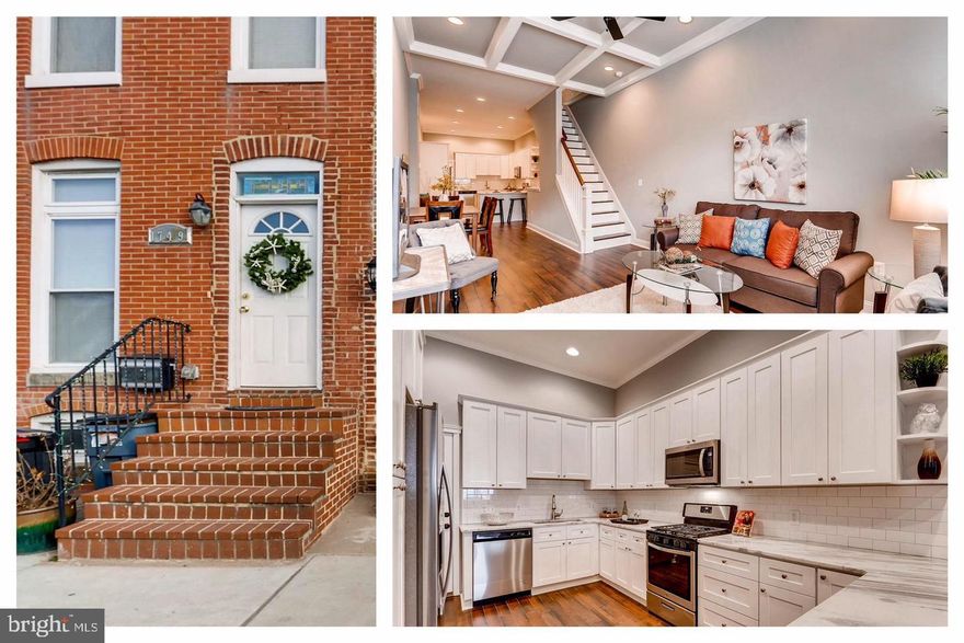 Massive Federal Hill townhouse completely renovated a few years ago boasting 2,950 sq ft, 5 generously sized bedrooms, 4 full bathroom, 2 separate decks, attached garage, and parking pad!  This townhouse checks all the boxes one could want for city living.  As you enter the door, you are greeted with a large family room with 12 ft ceilings, and an open concept that flows right through to the kitchen. The kitchen is equipped with stainless steel appliances, quartz countertops, recessed lighting, engineered hardwood flooring, and leads you right out back to your attached garage and one car parking pad.  As you head up the stairs, you will be greeted with the Primary bedroom which has 2 separate closets, its own private deck, and a luxurious bathroom which includes double vanity and 2 shower heads.  Continuing down the hall you will find the washer/dryer and another large bedroom that has 2 closets and its own bathroom.  On the 3rd level is a mini bar with its own wine fridge, another large bedroom that again has 2 closets and its own bathroom, and an expansive deck. The basement is equipped with 2 other large bedrooms along with a full bathroom.  On top of all this, you are walking distance to Camden yards, M&T Bank stadium, all of the federal hill bars, and street parking is a lot more accessible in this area.  Come check out one of Federal Hill's best townhouses before it's too late!
