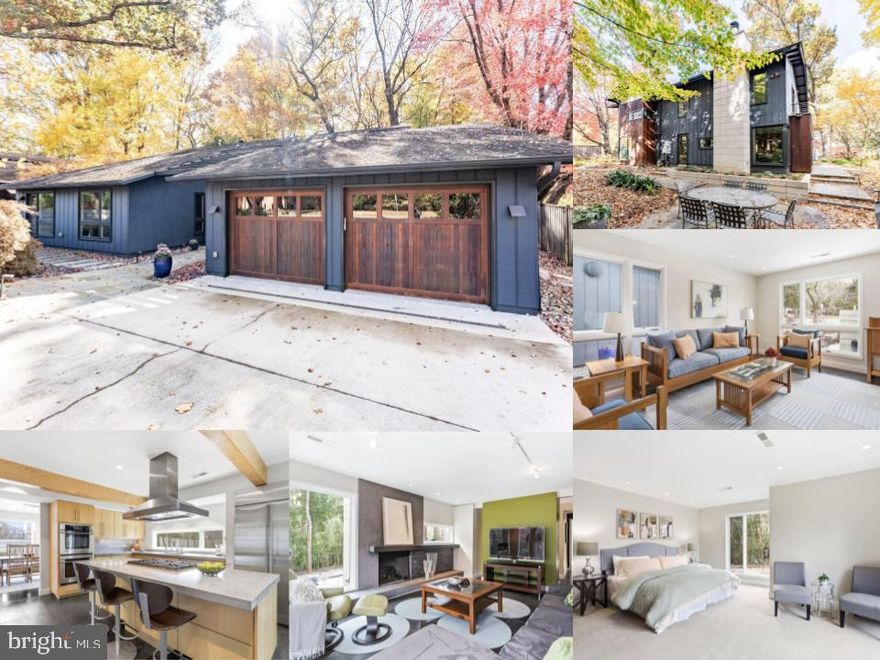 *Open Houses: 5-7 PM Thur, Feb 26 | 5-7 PM Fri, Feb 27 | 1-5 PM Sat, Feb 28 | 1-4 PM Sun, Mar 1.*

Welcome to 10519 Zion Rd — a one-of-a-kind, architect-designed modern residence where intentional design, superior infrastructure, and refined finishes converge. Fully reimagined by an owner-architect/interior designer and engineer team in consultation with AIA award-winning architect Randall Mars and acclaimed landscape architect Tom Mannion, this home underwent a comprehensive renovation—expanding the footprint by over 500 sq ft while reconfiguring the interior and upgrading every major system. This is not simply a renovation—it is a reinvention.
Clean modern lines meet warm, curated materials throughout. The dramatic entry features backlit, bookmatched natural gold onyx slabs, setting a sophisticated tone. Wide-plank hardwoods, slate, limestone, and designer carpet tile flow seamlessly across both levels, while radiant heated floors in the kitchen, family room, and upper-level primary bath add quiet luxury. Custom 1-3/8" bolection birch bookmatched veneer doors—many nearly 8 feet tall—complement maple cabinetry throughout. Bespoke millwork, custom casings, and thoughtfully layered lighting with Lutron dimmers create a warm, architectural ambiance.
The kitchen is sculptural and highly functional, with custom maple cabinetry, glass tile backsplash, honed poured-in-place concrete countertops, and commercial-grade GE Monogram appliances, including a six-burner gas cooktop, built-in 48" refrigerator, double convection wall ovens, and dishwasher. A beverage station features a bar sink, beverage refrigerator, 51-bottle wine cooler, and high-capacity undercounter ice maker. The living area’s gas fireplace, framed by honed Pennsylvania bluestone, echoes the home’s concrete design elements.
The bedroom layout offers flexibility and privacy. The upper-level primary suite is a true retreat with a custom walk-in closet and spa-caliber bath, including a digitally controlled steam shower with body sprays and Bluetooth audio, limestone floors and bench, chromatherapy soaking tub, maple cabinetry, and designer lighting. Two secondary bedrooms share a beautifully finished hall bath. A second-floor laundry with Electrolux steam washer and dryer enhances everyday convenience.
The main level also features a second primary suite with private exterior access—ideal for guests, multigenerational living, or a private office. This suite includes a walk-in shower with rainfall and handheld sprays, limestone flooring, and a custom artisan vanity with concrete countertop.
Behind the walls, every system was replaced or upgraded, including mechanical, electrical, and plumbing infrastructure. The home features a two-zone HVAC system, whole-house humidifier, UV air purification, smart thermostats, two tankless water heaters, dual 200-amp panels, and Weathershield wood insulated windows.
The exterior combines cedar and mahogany siding, freshly stained and painted in 2025, with a striking mahogany pivot front door. The widened concrete driveway includes an integrated French drain; Pennsylvania bluestone walkways and patios, Mexican river rock accents, and professional landscaping demonstrate a balance of beauty and function. The two-car garage was redesigned with custom storage, and the cedar board-on-board fence encloses a meticulously maintained yard with annual arborist care.
Located in Bonnie Brae, the home offers access to Sideburn Run Community Pool, Monticello Park, Woodglen Lake, Burke Lake Park, Royal Lake Park, Fountainhead Regional Park, and nearby trails including Pohick Valley Stream Valley and South Run Trail, along with Burke VRE and major commuter routes.
10519 Zion Rd is a rare architectural offering—where design integrity, technical sophistication, and enduring craftsmanship converge. For the discerning buyer seeking a truly custom modern home built with intention and maintained with precision, this residence stands apart.