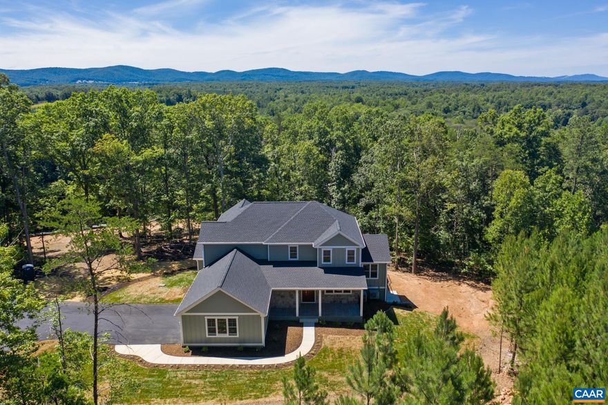 Brand new custom home built on owners lot! Stunning fir trim in every room, high ceilings, and solid fir doors throughout the home with Mesquite hardwood on the main level. Main and second floor primary bedrooms with full baths. Respected local builder who offers great attention to detail and thoughtfully designed living spaces with high end finishes throughout.  Standard features include 2" x 6" exterior walls, Anderson windows, open concept home with high ceilings and sunlit rooms, beautiful bathrooms with unique tile work and fixtures and fabulous kitchens with quartz counters, beautiful cabinetry, stainless Wolf and KitchenAid appliances and walk in pantry with utility kitchen!  Call to discuss building your home or one that meets your needs anywhere in central VA.  Plans can be customized and pricing may be subject to change due to material price increases.,Granite Counter,Wood Cabinets,Fireplace in Great Room