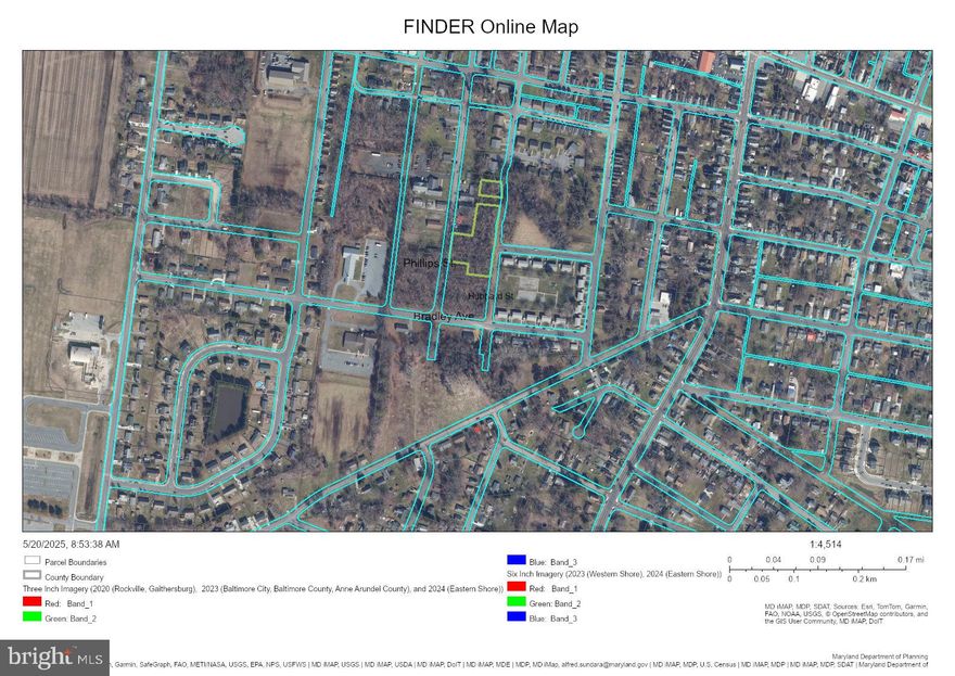 Subdivision Potential – The property offers potential for subdivision, with primary access from Phillips Street. A lot line adjustment will be required to ensure all parcels meet the minimum lot size requirements as per municipal zoning regulations. One parcel, which is not contiguous with the others, is still included in the sale. Research into existing rights-of-way or easements will be necessary.

The property features approximately 145 feet of road frontage on Phillips Street. With potential for a 50 to 60-foot-wide roadway, the site may accommodate 5 to 7 lots, subject to municipal approval. There may also be potential for high-density zoning, depending on local planning policies.

Lots included in the sale are as follows: Parcel ID#'s 10-07143907,10-07134894, 10-07122160, 10-07113862, 10-07167962, 10-0713649, 10-07162189, 10-07162286, Cambridge md 21613

Please note that all concept drawings are preliminary and for illustrative purposes only. Any statements regarding development potential are subject to applicable state and local regulations. It is the responsibility of the buyer and/or their representatives to conduct their own due diligence and confirm the property's suitability for their intended use with the appropriate authorities.