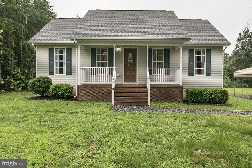 Country living at it's best.  Privacy surrounds this adorable home on 3.78 wooded acres. 3 Bedrooms, 2 baths including a master suite. living room opens into breakfast room, kitchen with appliance package, freshly painted, full front porch and carport.