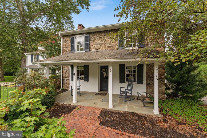 Welcome to 2287 South Valley Road! This classic Chester County stone farmhouse has been updated and expanded to fit today’s lifestyle and is available immediately! This piece of history is situated on a private, flat two-acre lot in the award-winning Great Valley School District. Some original features that have been lovingly maintained and restored include hardwood floors, wood burning fireplaces, stone wall accents, deep windowsills, curved wall edges and original hardware. The first floor offers the original formal living/dining room with a stone accent wall and the original curved staircase, a sitting room with French doors to the covered back porch and a den with built-ins and a wood burning fireplace. The newer gourmet kitchen is a chef’s dream boasting plenty of custom maple cabinetry, Bucks County soapstone countertops, walk-in pantry, double wall ovens, 6 burner propane cooktop and a large island/breakfast bar with room for 3 stools. You can serve your favorite meals in the adjacent breakfast room or the formal dining room! Heading upstairs via the second staircase, you’ll find the spacious 2nd floor primary suite including two walk-in closets and a private en suite bathroom with a double vanity, soaking tub, oversized tile shower with glass enclosure and private water closet. The second floor also offers a junior suite with a full bath including a tub/shower and single vanity plus two additional bright and sunny bedrooms that share the full hall bathroom with a pedestal sink and step-in tile shower with glass enclosure. The lower level is finished with a game room or home office and a recreation/media room with a built-in entertainment center. There is also a large unfinished storage area and convenient outside access. The back porch overlooks the beautiful in-ground pool with flagstone surround, a field stone patio and flat rear grounds. There is also an oversized, detached garage. While maintaining a quiet country feel, this home is just minutes from Malvern Borough and Route 30/Paoli for easy access to shopping, restaurants and public transportation. Please note: newer septic system was installed in 2015.
