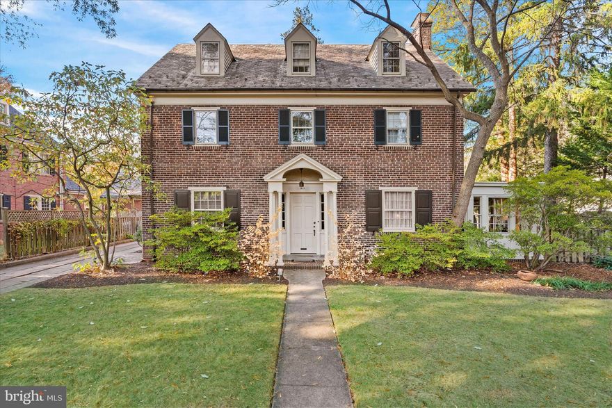 Welcome to this stately 5-bedroom, 3.5 bath solid brick home nestled in the heart of the prestigious Wawaset Park neighborhood of Wilmington, Delaware. Tucked into the winding tree-lined streets this home is rich in architectural character and modern comforts and offers a rare opportunity to own a piece of Wilmington’s most storied community. 
From the moment you arrive, you’re greeted by classic curb appeal-original brickwork, slate roofing, and mature landscaping with a woodland style garden with Spring ephemerals, perennials, beautiful azaleas and magnolia.
This is a perfect home for a growing family or empty nesters wanting to downsize.
A home for relaxing on a quiet evening or entertaining small or large gatherings with its wonderful flow.
Inside you are greeted by a spacious center hall layout, original hardwood floors, detailed crown molding, and sun filled living spaces. The formal living room features beautiful custom built ins and a lovely wood burning fireplace. The adjoining sunroom  is a perfect space for morning coffee or evening cocktails. 
A large formal dining room is the perfect spot for holidays with family and friends or casual Sunday night dinner.
The flow continues past a conveniently located powder room and into the generously sized kitchen with corian countertops and updated stainless appliances. The breakfast nook is flanked with windows, sliders to the patio and another charming wood burning fireplace. A perfect spot to enjoy meals on a bright sunny day or a cold winter night. 
Upstairs, the primary suite offers a peaceful retreat with an abundance of closet space and beautiful built ins. 
A primary bath is updated with a modern look. Two remaining bedrooms on second level are connected by a “Jack and Jill” full bath. 
The third level is home to 2 more bedrooms and the third full bath.
A lower level is a versatile perfect spot for a playroom/ office/ teen hang out space, with still plenty of room for storage and home to the laundry and workshop. 

Enjoy warm evenings in the private backyard oasis with a brick patio surrounded by lush lawns and a gardeners dream. Reap the benefits of the current owners green thumb including a perennial border designed to withstand drought conditions, naturalize and attract pollinators.
A two car detached garage offers a walk up with space for extra storage.
This is a perfect home for a growing family or empty nesters wanting to downsize.
A home for relaxing on a quiet evening or entertaining small or large gatherings with its wonderful flow.

Located within walking distance to Rockford Park, Brandywine Park, Trolley Square and area shops and restaurants.
A short drive to downtown and quick access to I-95 and Philadelphia Airport.
This home is part of a vibrant and close-knit community that feels like a step back in time.