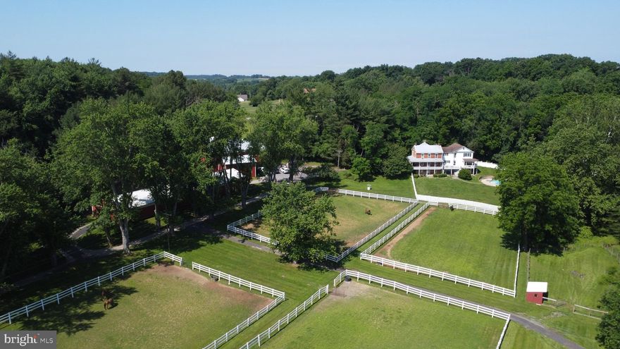 BACK ON THE MARKET!!!! A rare opportunity to own a fabulous equestrian farm that is truly a delight. Enter this Magnificant historic estate with 18th, 19th & 20th-century additions through the long tree-lined driveway. The home is over 5000sq' and offers 5-6 bedrooms, 4 full and 2 half baths,  large updated kitchen with Jenair range, double ovens and granite countertop, a spacious kitchen island a double staircase. An Inground pool is great for those hot summer days to cool off. Detached oversized s story 2 car garage 34'X24'. A huge bank barn that currently houses mini horses with 11 stalls on the bottom level and hay/equipment storage on top that measures 75' X 35', A massive 150' X  35' barn with tack room, wash stall, and hay storage that currently has 16 stalls with some stalls oversized foaling stalls with hard-wired camera system that convey with the farm.  Listing Agent Must Accompany!