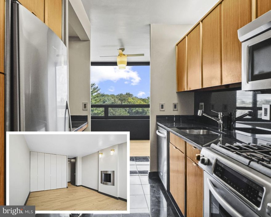 Get ready to fall in love with this mid-century modern gem! Brand new luxury vinyl flooring throughout '25, new hvac units '21.  Sleek kitchen with granite countertops, stainless steel appliances, & modern cabinet fronts. The living room offers soaring views of Guilford from its oversized windows & a bonus space perfect for a guest room/office/studio. The primary bedroom boasts another breathtaking view and custom lighting. Plenty of storage throughout. Building offers laundry, fitness room, outdoor pool, doorman, 24hr. front desk. All of this and located in this prime location!