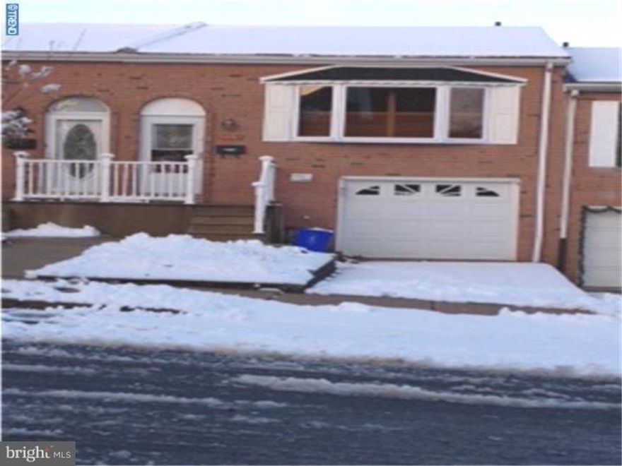 Nice block, 2 bdrm 1.5 bath row ranch, large living room, dining room, kitchen, hall bath and 2 bedrooms on the 1st floor. Finished basement with sliding glass doors out to a rear yard, powder room, plus a lg storage room, 1 car garage. Central air.  Home needs some tlc.