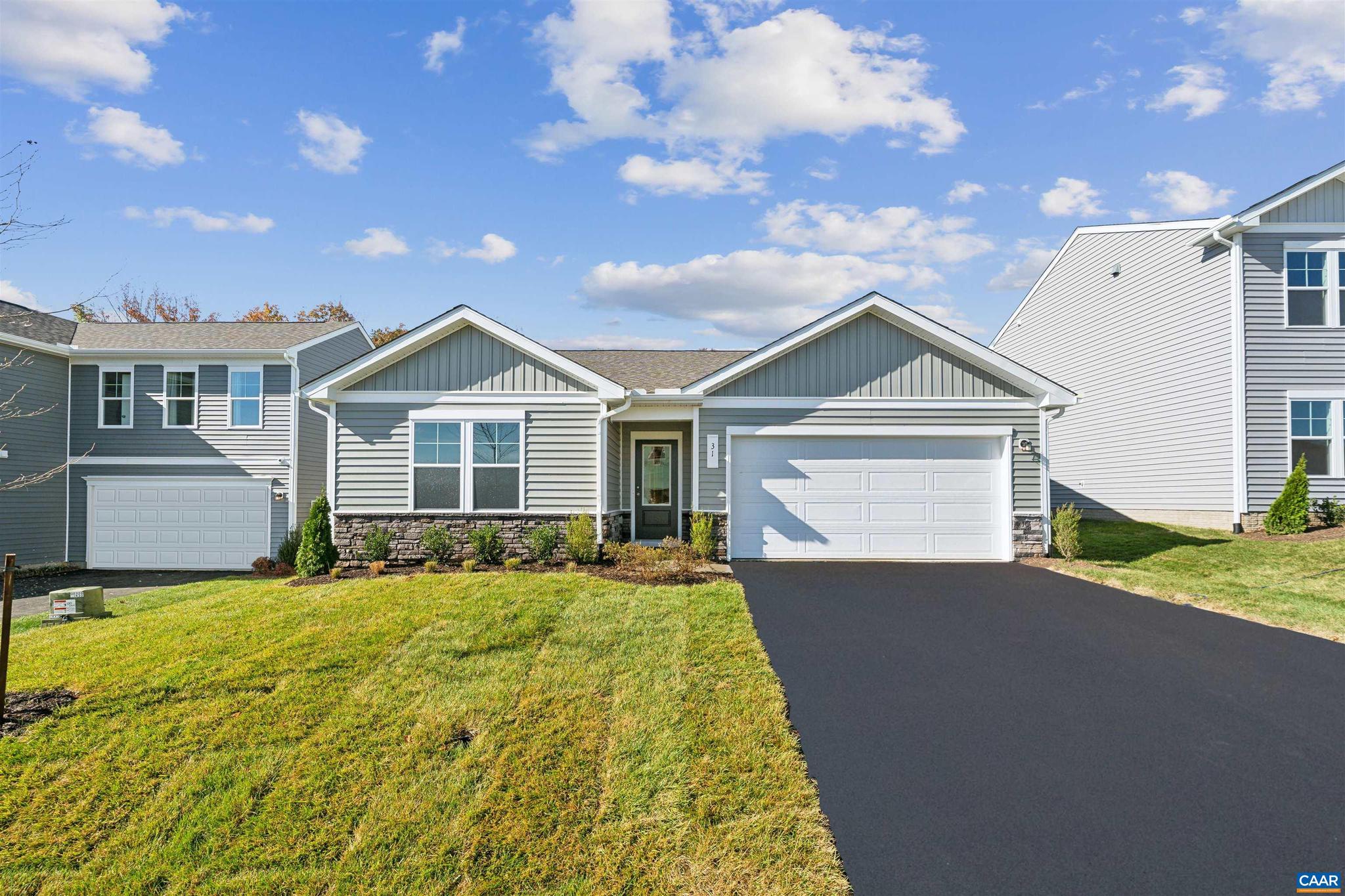 Welcome to the Irving. Whether you are looking for your first home or to downsize the Irving offers a wonderful balance of style, comfort and convenience. Designed with you in mind, this 3-bedroom 2-full bath home is main level-living at its finest with bright, open living space perfect for hosting family and friends or relaxing. This home features open concept spaces, a modern kitchen featuring stainless steel appliances, quartz countertops, a large center island and cozy breakfast nook. This home features a convenient pocket office for those working from home, or anyone needing extra storage space. Looking for a quiet place for your morning coffee or an evening outdoors? The patio invites you into your private back yard. A 2-car front entry garage provides convenience and extra storage space. You?ll love the generously sized bedrooms, including a primary suite with en-suite bath adorned with quartz countertop and huge walk-in closet. You can?t forget the accessible main level laundry room. Ready September/October 2025 *Photos are of a similar model home*,Painted Cabinets,Quartz Counter,Solid Surface Counter
