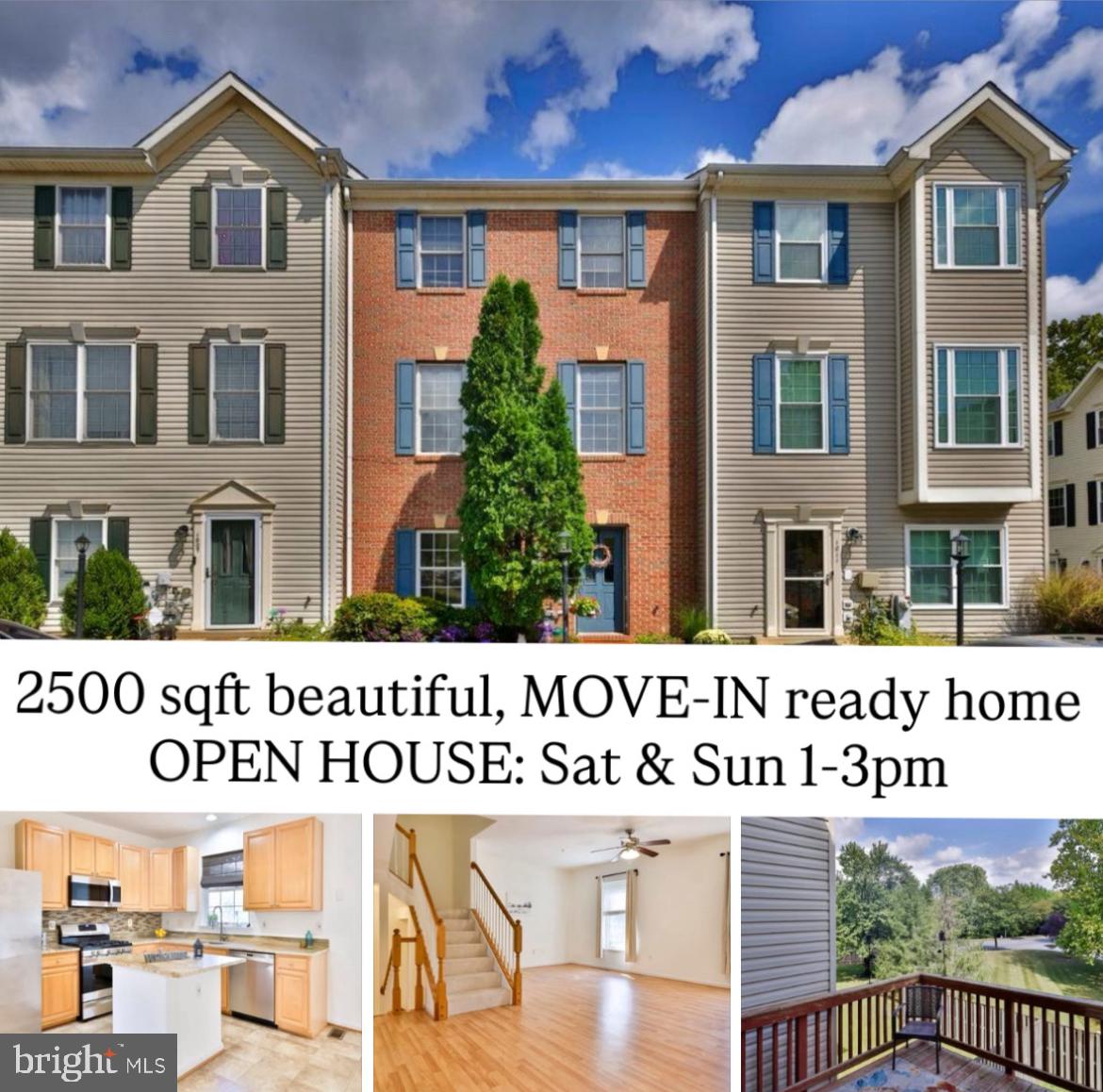 Open house: Saturday and Sunday 1-3pm ***Welcome Home! This beautiful MOVE - IN READY 3 level townhome offers 4 bedrooms and 2.5 bathrooms on more than 2,500 sqft. All 3 levels has bump-outs that makes the home spectecular. Recent updates: NEW paint, NEW carpet, NEW vinyl plank flooring on main level, NEW light fixtures, NEW washer, NEW refrigerator. It is like a fresh canvas, waiting for your finishing touches. Upon entry you will step into the welcoming large foyer, on this level you will find a bedroom, half bath, large entertainment area, a patio and access to the fenced yard. On the upper level you will find the family room / dining area, spacious kitchen w/ island and stainless appliances, breakfast area. The bump out area could be used as formal dining room, additional sitting or play area for children. Spacious deck is accessible from this level. On the top floor the bedrooms are located: large primary bedroom w/ walk in closet w/ closet organizer, primary bath w/ large garden tub , separated shower and dbl vanity. On this level you will find the additional 2 bedrooms and secondary full bathroom.
The home receives a lot of natural sunlight! It is truly an amazing home since there are no obstruction to the view in the front , nor in the back.
This is a walkable community. This section is connected to another townhome section w/ a pond in the back and park.
Across the street (RT301) there are many restaurants and stores you will find. Movie theater and Target nearby as well.
Nearby roads: RT 301, I-97, RT424, RT 450 - only 15 min drive to Annapolis.
* * * 2 assigned parking spaces * * *
Come and see this beautiful home TODAY!