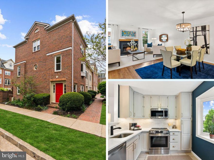 Nestled in the heart of revitalized Ballston—just two blocks from Metro and steps to shops, restaurants, and gyms, with an easy walk to Central Library and Quincy Park—this all-brick, three-level townhome offers the perfect blend of comfort, convenience and modern elegance. Inside, natural light floods the second floor, where the updated kitchen, dining area, and inviting family room create a warm and open gathering space. Cook with ease in the refreshed kitchen featuring quartz countertops, stainless steel appliances, under-cabinet lighting, and a charming bay window that catches the morning sun. The spacious family room is anchored by a wood-burning fireplace, ideal for cozy evenings or lazy Sundays. Downstairs, the first floor offers two large bedrooms, a full bath, and direct access to the private back deck—perfect for guests, a home office, or multi-generational living. Upstairs, you'll find two more generously sized bedrooms and two updated bathrooms with modern vanities, lighting, and mirrors. Freshly painted throughout and filled with thoughtful details—refinished hardwood floors on all 3 levels, new carpet on stairs, ample storage including a pantry and large attic, assigned parking, guest spots, low HOA—this home is as practical as it is beautiful. Move-in ready and easy to love, this is the kind of place that feels like home from the moment you walk in. Won't last - make your showing appointment today!