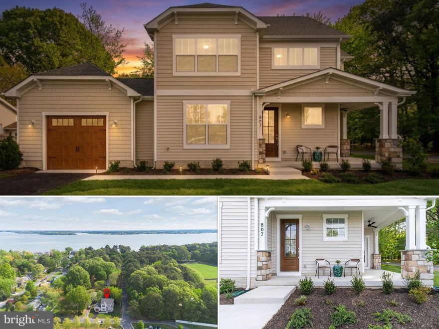 This BRAND NEW, MOVE-IN READY Arts & Crafts home sits on a quaint corner lot in picturesque Saint Michaels, MD and is clad with high end finishes throughout.  Step from the covered front porch into the luxurious kitchen which features stylish pistachio and linen cabinetry with satin bronze hardware,  Z-Line appliances including a 36" dual fuel 6 burner range with champagne bronze accessories, artisan wood range hood, spacious center island w/breakfast bar, high end d'oro quartz countertops and herringbone tile backsplash. The living room includes a gas fireplace w/shiplap surround, custom coffered ceiling, large picture windows and a four panel Pella slider door which allows abundance of natural light and direct access to the backyard. Rounding out the main level is a flexible multi-purpose space - perfect for a formal dining room, office or a sitting room. On the upper level enjoy 3 bedrooms and two baths, including an owner's suite with walk-in closet and a  luxurious spa-like bath with dual vanities, rich blue cabinetry and walk-in shower with dual shower heads and floor-to-ceiling attache calacatta tile. Additional amenities include LVP flooring throughout main level, ceramic or porcelain tile in all baths, custom light fixtures,  public water and sewer, 30 year architectural singles, 92% efficient Carrier HVAC, Pella windows, 2x6 framing, R49 insulation in ceiling, R21 insulation in walls, air seal package, covered front porch and much more. All of this in a convenient location adjacent to all historic Saint Michaels has to offer.  Loaded with amenities and unbound by an HOA or restrictive covenants, this one of a kind property will not last long! Schedule your private tour today!