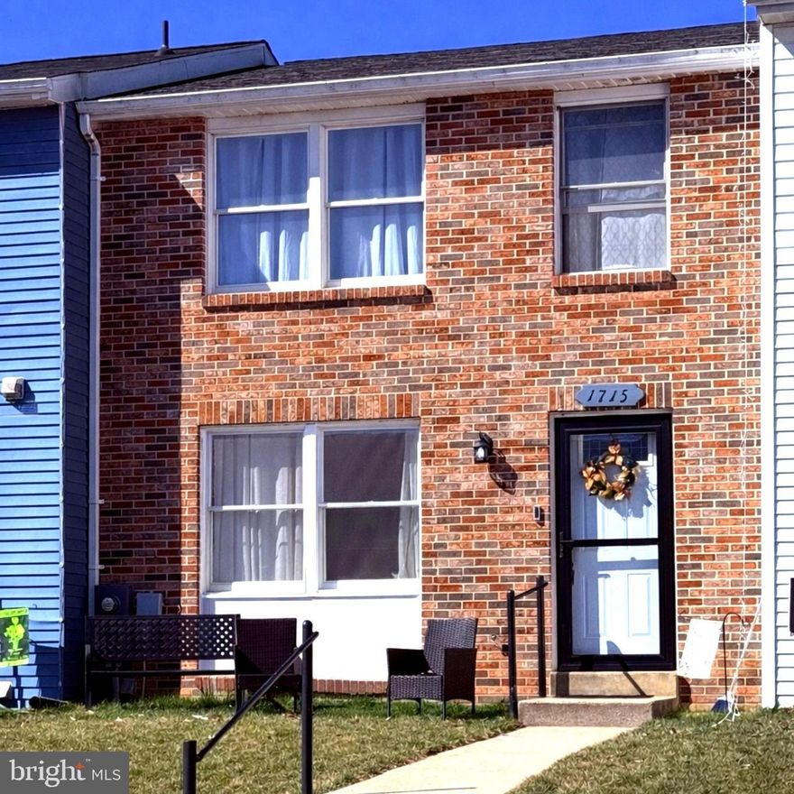Photos will be uploaded by end of day on 04/15/2026!

Welcome to 1715 Country Court, a beautifully refreshed three-level townhome featuring refinished hardwood floors, brand new carpet, fresh paint throughout, and brand new washer and dryer - offering a truly move-in ready experience.

Enter the main level to a bright and inviting living room that flows seamlessly into the spacious, well-equipped kitchen and adjoining dining area with direct access to the patio and fully fenced backyard—thoughtfully designed for everyday functionality.

The previous owner added a convenient quarter bath off the kitchen, which could also be easily converted into additional pantry storage if preferred.

Upstairs, the spacious primary bedroom includes an en suite bath, complemented by two additional bedrooms and a full hall bath.

The fully finished lower level adds valuable flexibility with a comfortable family room, bonus room ideal for a home office or additional storage, a half bath, and a dedicated laundry area.

The backyard offers a distant mountain backdrop and is located just yards from community amenities including playgrounds, tennis courts, and a pavilion. Two assigned parking spaces add to the home’s convenience.

Ideally located near Fort Detrick and Downtown Frederick, with convenient access to shopping and everyday essentials including Lowe’s, Wegmans, dining, entertainment, and recreation, all while maintaining a quiet neighborhood setting.

This home is an absolute gem—don’t miss your chance to make it yours!