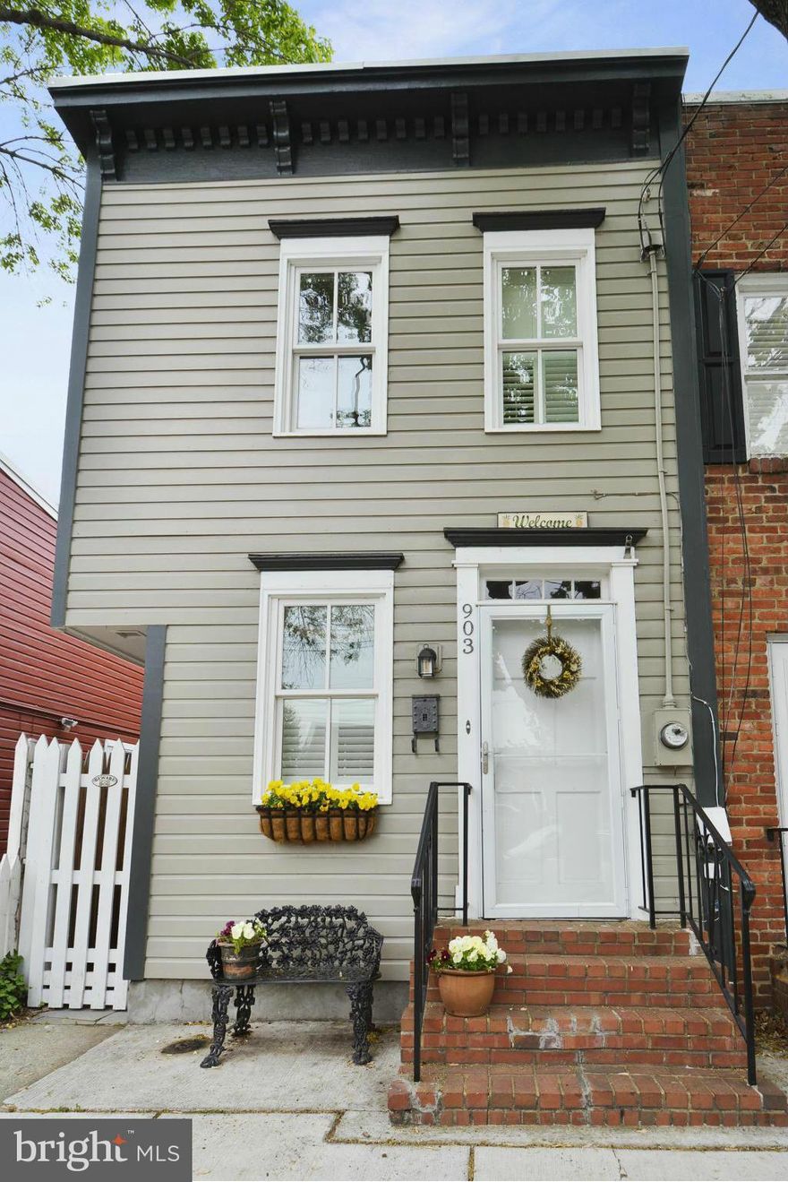 NO HOA! Amazing Location 3 blks to King Street & Metro! Renovated (2015) semi-detached property with bright and open floor plan.Gleaming hardwood floors and French doors leading to beautiful flagstone patio. Custom cabinetsGranite counter tops, vaulted ceilings,skylights,custom shutters.