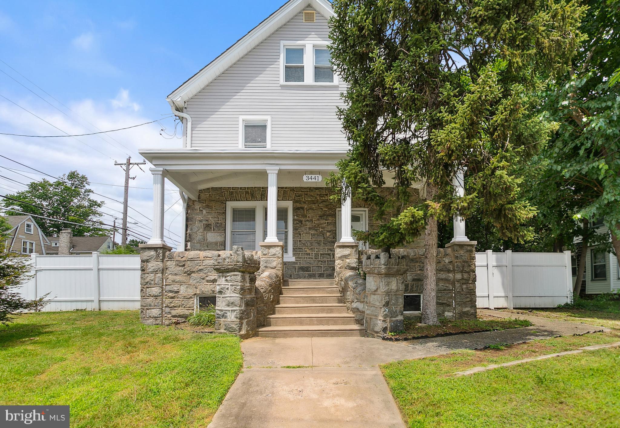 Virtual Tour Available! Welcome Home to 3441 Berkley Avenue! This beautiful and spacious single family home located in the heart of Drexel Hill is ready for you to just drop your bags and enjoy! As you arrive, you will notice the large , corner property with a huge fenced-in yard. Parking is a breeze with a paved driveway for up to three vehicles. The stone front porch which spans the front of the home is the perfect place to relax and unwind. As you enter the home, you will be greeted by freshly painted walls, attractive laminate flooring and ample living space. The entryway leads you to your bright and open living room which flows seamlessly into an additional family room area. Your formal dining room leads you to your brand new, renovated eat-in kitchen with white shaker cabinets, granite countertops and stainless steel appliances. Head out the back door to uncover your own personal garden oasis! The very spacious and fully fenced in rear yard is the perfect place to host all of your summer barbecues. The beautiful stone path leading to the garden offers tons of charm and is reminiscent of a bygone era. As you explore your outdoor living space, you will find that the previous owners thoughtfully planted fresh mint, a cherry tree, a fig tree and a peach tree. This is outdoor living at its finest. Head indoors and up the stairs to find a the 2nd floor, boasting three generously sized bedrooms and a full bath. The 3rd floor offers a 4th bedroom and the largest of them all. This space is flexible and could be used for just about anything - an office, playroom, gym, extra living space... the choice is yours! 3441 Berkley Avenue is truly the perfect blend of old charm and modern comfort. Conveniently located close to public transportation, restaurants and more... what more could you need? Come see all that this stunning home has to offer and make it all yours today! ***OPEN HOUSES: Friday 7/18 from 5-7pm and Sunday 7/20 from 1pm-3pm. All are welcome!***