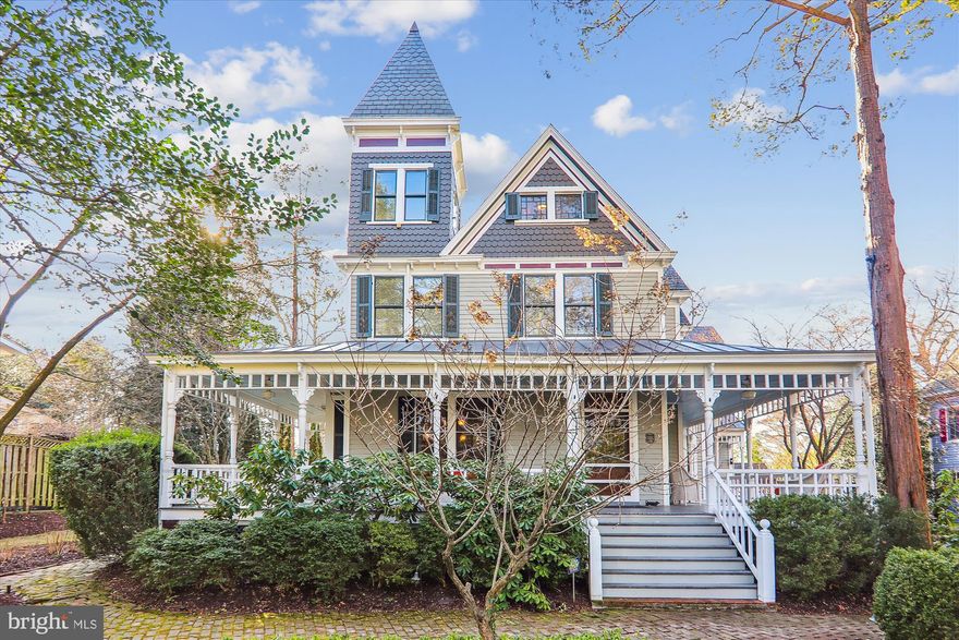 The Historic Brady House, circa 1888, is a glorious Queen Anne Victorian updated throughout for modern living.  So much charm of yesteryear with her wrap-around porch, gingerbread moldings, and turret, she is surrounded by a half-acre of spectacular gardens with water features, perennials, and mature trees. Perfect for entertaining, the interior features high ceilings, grand room sizes, an open-concept kitchen/family room, and beautiful architectural details.  The kitchen features state-of-the-art appliances and abundant storage and workspace.  The 2-car carriage house features a three-room suite above that includes a kitchenette and full bath.  (So many possibilities: Home office? Guest house? ADU?) The Town of Garrett Park is the jewel of Montgomery County, conveniently located near schools, parks, swim club, and public transportation (Metro, and MARC trains are within walking distance), but retains the character and charm of a small town.  This is your chance to own a piece of history and still enjoy many of the comforts of a newer home.  This home is truly one of a kind.  Owner/Agent