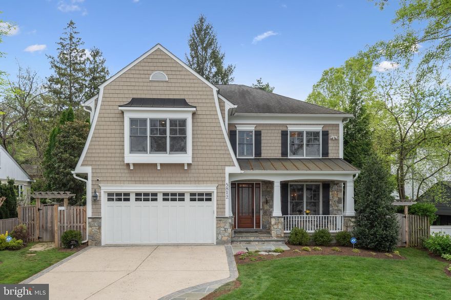 ****Almost $100,000 Price Adjustment for the lucky buyers!**** Elegance and modern luxury converge in this stunning Arts & Crafts style colonial at 5812 Phoenix Drive, Bethesda, MD. This meticulously maintained home, boasting 5 bedrooms and 4.5 bathrooms, is a true masterpiece.
Upon arrival, the inviting covered front porch sets the tone for what awaits inside. An abundance of natural light floods the interior, accentuating the gleaming hardwood floors and high ceilings. The main level features an open floor plan, a formal living room with additional entertaining space (former study), a square shaped dining room, a chef’s kitchen adjoining the family room with gas fireplace, built-in speakers and double doors leading to a dreamy private backyard complete with an inground pool, waterfalls, extensive stone and slate hardscape, outdoor lighting, and professional landscaping with seasonal flowers. It's a true oasis that feels like a 5-star resort.
The upper level offers a spacious owner’s suite with 2 walk-in closets, tray ceilings, and a luxurious primary bath. Additionally, there are 3 large bedrooms, 2 full baths, a laundry room, and ample closet space. The fully finished lower level includes an office/den, a recreation room, a fifth bedroom, and a full bath.
Conveniently located on a quiet street, this home is also close to high-rated schools, shops, parks, recreation, with quick access to major roads and airports.  Don't miss the chance to call this exquisite property your own.
