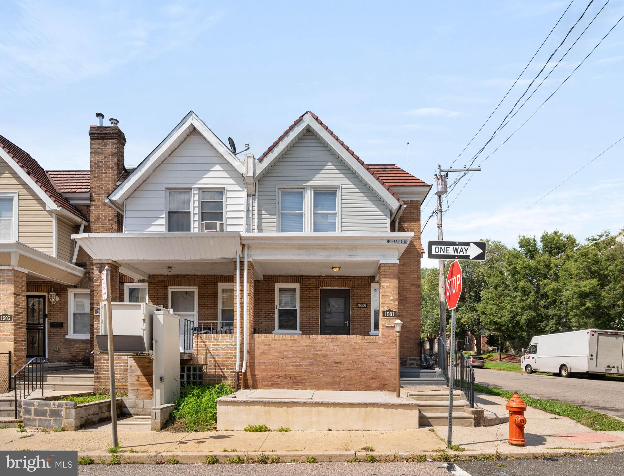 Welcome to 1501 Orland St — a charming and spacious end row home in the desirable West Oak Lane section of Philadelphia. This well-maintained home offers plenty of space and comfort with 3 bedrooms, 1 full bathroom and a finished basement. As you enter, you’ll be greeted by a bright and inviting living room with large windows and hardwood floors that flow into the formal dining area — perfect for entertaining guests or enjoying family meals. The kitchen features ample cabinetry and counter space, in addition to stainless steel appliances. Upstairs, you’ll find three generously sized bedrooms, each with plenty of closet space, and a full hall bathroom.
The basement provides additional storage space, or can be finished to your liking and can serve as a family room, home office, or gym. A separate laundry room is also in the basement. Outside, enjoy the front patio for relaxing or socializing. The shared driveway in the rear of the home offers enough space for 1 car parking.
Located on a quiet, tree-lined block with easy access to public transportation, schools, and parks, this home offers both comfort and convenience at an excellent value. Schedule your showing today!