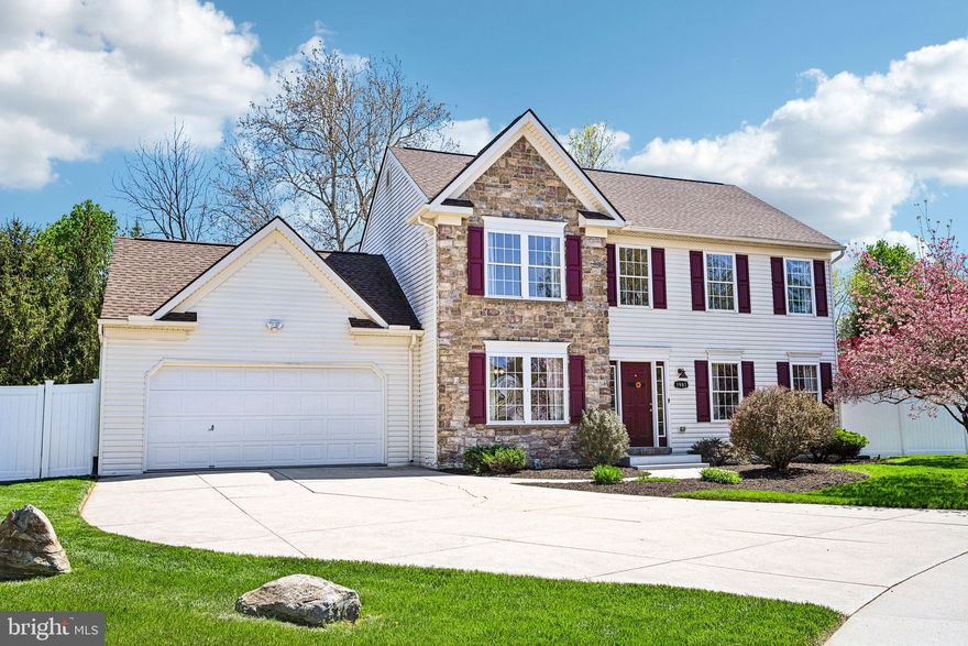 Tucked away at the end of a quiet cul-de-sac in the highly desirable East Penn School District, this beautifully maintained single-family home offers space, comfort, and a versatile layout designed for modern living. Enter inside to a welcoming two-story foyer, flanked by a formal dining room and a bright living room—perfectly suited as a playroom or home office. The living room flows seamlessly into the inviting family room, featuring a cozy fireplace and large rear-facing windows that fill the space with natural light. The open-concept design continues into the breakfast nook and updated kitchen, making it ideal for both everyday living and entertaining. The kitchen boasts stainless steel appliances, ample counter and cabinet space, a pantry, and a center island. Just off the breakfast area, elegant glass French doors lead to a spacious rear patio overlooking a private fully fenced, flat backyard—perfect for outdoor gatherings or relaxing evenings. Convenience is key with direct access from the kitchen to the attached two-car garage, as well as easy flow back into the formal dining room. A half bath completes the main level. Upstairs, you’ll find three generously sized bedrooms, including a primary suite with a walk-in closet and private ensuite bath featuring a dual vanity and walk-in shower. Two additional bedrooms share a well-appointed full hall bathroom with a tub/shower combo. The full basement includes a dedicated laundry area and offers abundant storage or the potential to be finished into additional living space. For added peace of mind, the sellers installed a new hot water heater in 2024. Ideally located near shopping, dining, and local amenities, this home also offers easy access to Creamery Park and more. A wonderful opportunity to enjoy both comfort and convenience in a prime location.