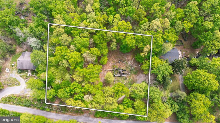 Almost an acre, with amazing views and a gradual slope high on the mountain. The property contains the foundation of a cabin that burned down, so well and septic (perked for 2 bedrooms) are present, condition unknown. There are a total of three lots here, with the driveway already in place. Bring a builder and enjoy the Mountain Lake Club, the lights over the Shenandoah Valley and peace and quiet, all located within 30 minutes of Leesburg and Northern Virginia opportunities, and just 15 minutes from town.