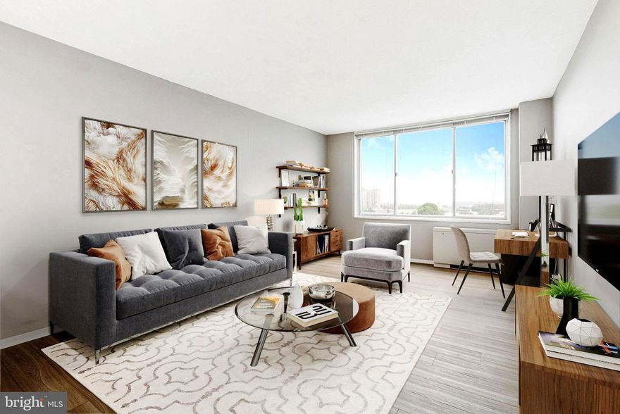 Charming 1BR/1BA in The Forum building. Wall of windows w/abundant light & panoramic view, open kitchen w/huge island served as breakfast bar or workstation, wood floor, three closets, tiled bath w/soaking tub. Community pool, tennis court, and 24-hour front desk! Convenient laundry & trash chute on each floor. Small pets under 25lbs only w/$150 one time pet fee. Walk to White Flint Metro, Pike & Rose shopping & dining, Harris Teeter, Giant, Target. Close to NIH, easy access to I-495 and I-270. All utilities & parking included!