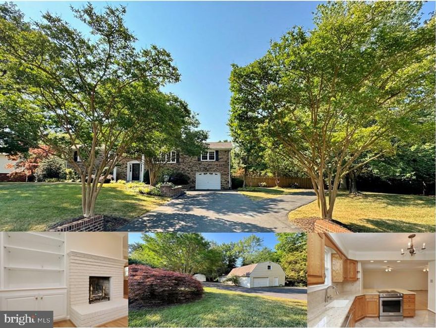 This property contains 2 lots , Lot 10 and Lot A a total of 1.40 Acres on a quiet culdesac street that offers easy access to major commuter routes. This well maintained home offers 5 bedrooms & 3 full baths, updated kitchen, gleaming hardwoods on 2nd level, all new LVL planking on lower level. The family room & dining area are oversized , perfect for your sectionals in front of the cozy fireplace. There are doors leading the deck w/ a a retractable awning for shade & overlooking all of the beautiful gardens.  The lower level features 2 guest rooms and full bath, a large laundry room/utility room, family room w/ fireplace, game area, doors to a walk out patio & the garage (house garage). There's a separate paved driveway to the 3 car detached garage & workshop for the car enthusiast, wood worker in the family, etc.  There's also a shed in the rear. The detached garage has front & side entry doors.  There is heat in the main part w/ workshop powered by propane (tank owned) This area is all enclosed by a privacy fence w/ wood access gates.  This house has been well maintained by the owner who just happens to be a "Master Gardiner"  and the gardens have been certified by the Bay Wise program in Maryland.  There’s also an abundance of song birds that pop in , such a beautiful setting. This program is about planting & maintaining sustainable landscapes. 
New Roof 2017 by Southernwood. Gutter Guards on house roof, septic clean out in back left, drain fields are back left & out. *Plenty of room for a pool
**Community well and $60 per quarter is current amount billed for each house (averages between $56 & $60)