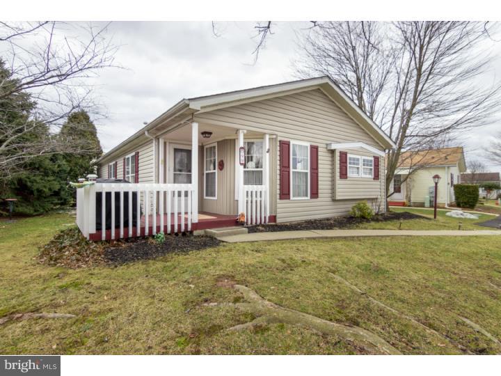 Active 55 Community just a walk away from club house and pool. Great Location for this Bryn Athyn Model. Enjoy the large kitchen and breakfast room with Pergo flooring , lots of cabinets and counter space. The spacious living room and dining rooms are perfect for entertaining. Decorative shutters on all windows. Laundry room with door to side yard and shed (8x8 storage). Master Suite with private bath , double vanity and huge linen closet. Second bedroom with hall bath. HVAC and Hot water heater replaced.Come and schedule your appointment to see today.