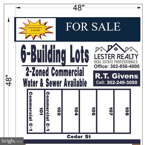 Vacant Land For Sale - Cedar Street #LOT 4<br/> MILLSBORO, DE 19966