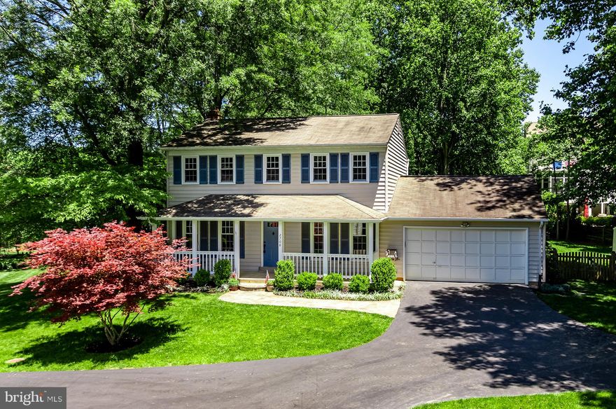 Beautiful Colonial in Vienna's Soltas Manor. Private .38 acre lot on a quiet cul-de-sac and backing to trees. Welcoming front porch leads to formal dining & living room, hardwood flooring throughout the main level, updated kitchen with granite,  open concept family room with beautiful white brick wood fireplace, half bath, laundry. New light fixtures, hardware, and fresh paint throughout. Spacious master bedroom with full bath en suite, two additional bedrooms plus a full bath on the upper level. Finished lower level with a recreation room, den, new carpet, and updated full bath.  Large deck leads to an expansive and beautifully-maintained, flat backyard perfect for entertaining. Oakton High School triangle. Great location close to commuter routes, parks, and shopping.