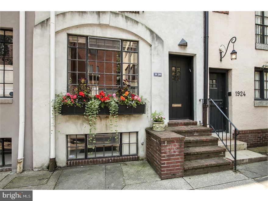 Lovely four bedroom home with two and a half baths, located on a prime beautiful block in the Rittenhouse Square neighborhood! Beautiful casement windows and doors throughout the front and back, a wood burning fireplace in living room, new baths with marble counters and heated radiant floors, and a renovated eat-in kitchen with French doors open to the new outdoor wood deck with a self-watering vertical garden. The finished lower level includes a den/playroom, powder room, laundry room, wine refrigerator, and good storage. Roof deck potential!