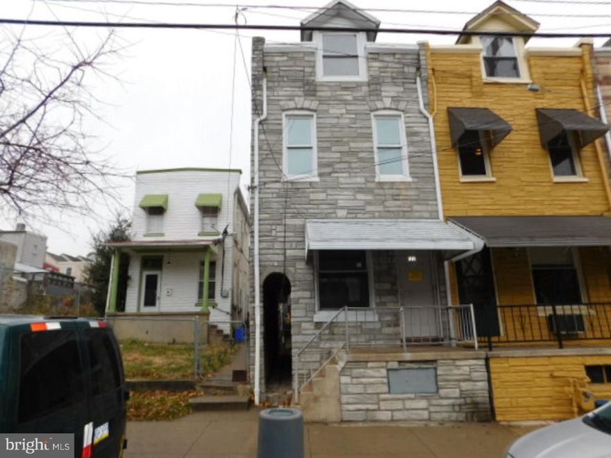 West Reading end of row townhouse with stone front and covered entrance.  Fenced yard with Shed.  Hardwood floors.  Economical gas heat.