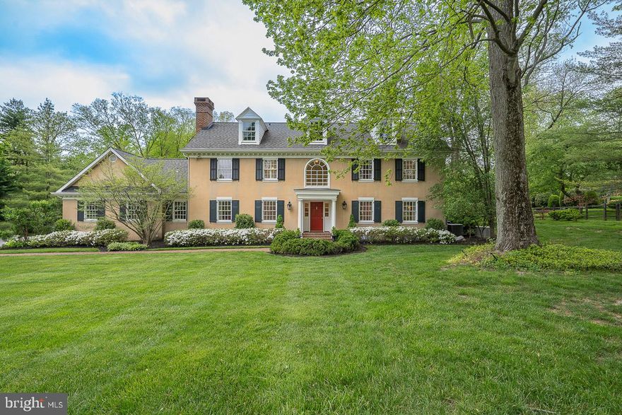 This Elegant Home in a sought-after location of Lower Merion Township sits on a quiet 1 Acre, well landscaped flat lot with a pool and pool house.   This well-appointed,  5000+ sq ft residence was built in 1985,  and remodeled and expanded in 1998. This extraordinary home has been well maintained over the years and awaits a new owner to continue its legacy of joyful entertaining indoors and out. 
The Hardwood Floors, Deep windowsills, and Exquisite  Millwork add to the charm and character of this residence. The flexible floorplan is enhanced by an open Foyer leading to a Fireside Living Room with Arched Doorways and built-in shelving. There is Formal Powder Room and Step-Down Dining Room with a Fireplace and beamed ceiling. The Music Room / Office with its lovely Bay Window invites the outside in, allowing you total calm as you work or play. A Second DR/Breakfast room adjoins the Gourmet Kitchen with Island Seating, Cherry Cabinetry, and Granite Countertop. A large Family Room with the 3rd Fireplace invites you to enjoy a movie or read a good book as it captures you with its Vaulted Ceiling, Window Seats, custom Arched Windows and Built-in Bookshelves. Not to be forgotten are French Doors on 3 sides connecting your guests to the fabulous outdoor spaces. 
The Exterior is exquisite and flows easily from the Family Room, Breakfast Room or Mud room. The Mud Room Area with its Antique Brick Floor includes  a 2nd PR , Laundry and closets. This transitional space leads to the outside kitchen or attached 3 car garage. Make this your “staycation” home as you grill and prepare a meal using the convenient outside kitchen as you dine “al fresca” on the covered porch or beneath the pergola. Entertaining is a must with the beautiful pool surrounded by multiple outside brick patios and decking. 
The Master Bedroom Suite has a Large Bath with Whirlpool Tub, Frameless Shower, a Double Vanity and Private Commode. There is an over-sized  Dressing Room/Walk- In Closet with Center Island Dresser.
There are 3 additional bedrooms on this level, and a beautiful bathroom with stall shower.  Ample closet space and storage and a large walk in Attic adjacent to the middle bedroom. Could be easily converted into an additional Bedroom and Bath
The third floor has 2 bedrooms and a full bath. It includes a loft area for additional work or play space. There is an additional large storage closet.  
*The Basement is newly refinished and offers 500+ sq ft of additional living space as well as a full bathroom.  There are work rooms and storage areas as well as an exit to the 3 car garage.
 Last but not least you won’t have to worry about impending bad weather as this home provides you with a Generator to keep you up and running. 
This home is a true gem and you won't want to miss the opportunity to enjoy all of its custom ammenities.