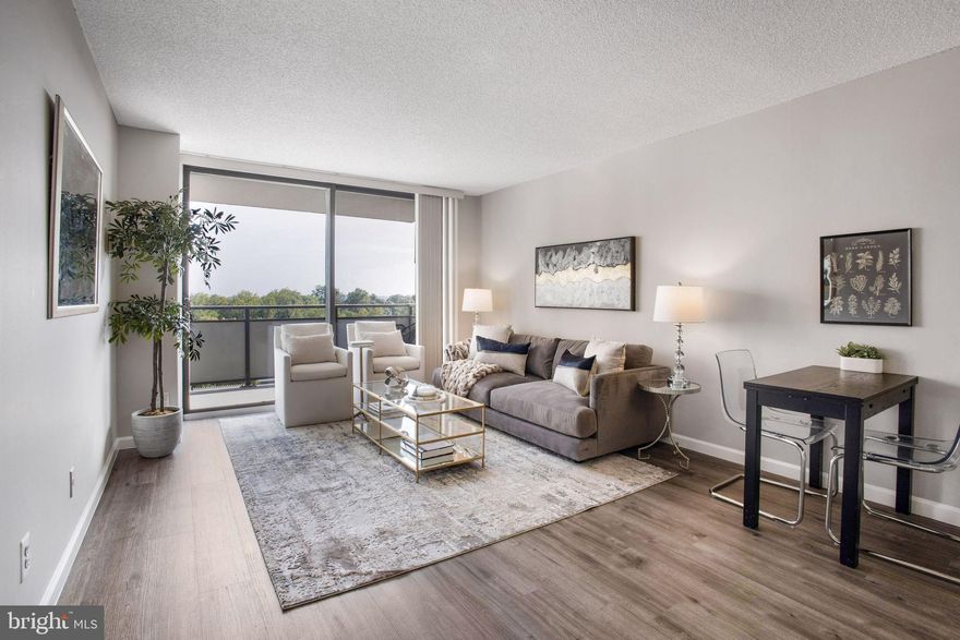 Welcome Home to the Promenade of Bethesda! A community unlike any other. Resort style living provides lifestyle amenities just steps from your door. Convenient access to public transportation from the lobby for adventures beyond the community. 717 South, is a one-bedroom home with 630 SQFT of naturally well lit living space, a panoramic view of the pool from the balcony, primary bedroom, walk-thru closet, and bathroom. Updated kitchen features stone counters and stainless steel appliances. AMENITIES: The Promenade offers Indoor Pool & Jacuzzi, Outdoor olympic sized Pool, Sauna, 7 Tennis Courts with light for night play, State-of-the-art Fitness Center available 24 hours, 24 hour Front Desk Concierge and Guarded Security Gate, On-Site Management, Chef Tony’s Restaurant with seasonal outdoor patio seating, Convenient/Grocery Store, Dry Cleaners, Beauty Salon, Party Room, Game and Card rooms. EV charging station and car wash station. TRANSPORTATION: All I270 and 495 beltway exits within the half mile. A Ride-On Bus stops in front of the lobby providing a 15 minute ride to the Medical Center/Walter Reed or Bethesda Metro stations! Just minutes from NIH/Walter Reed/Medical and downtown Bethesda. Nearby is the Wildwood Shopping Center with a Giant, CVS, Balducci's Food Market and many other retail stores and restaurants. Active community with many clubs and events monthly.