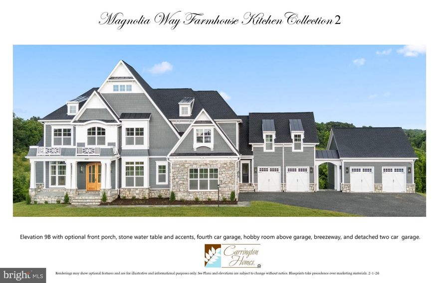 Unprecedented Opportunity of a 12 Acre homesite with Sweeping Hunt Country Views minutes from Downtown Middleburg.  Priced is our Magnolia Way Floorplan which is our Floorplan.  Talk to the Sales Manager about our Signature Farmhouse Kitchen and many Multi-Generational options. 

Visit our Bellewood Manor and Magnolia Way Decorated Model Homes at Banbury Cross in Middleburg.  Open Weekends 11am - 5pm or by Appointment.  From Leesburg: Take Rte. 15 S to Rte. 50 W.  Turn right on Sam Fred Road just before the Village of Middleburg.  Banbury Cross is on the right.  23158 Secretariat Park Lane. 

Features, square footage, beds & baths are per base floor plans.