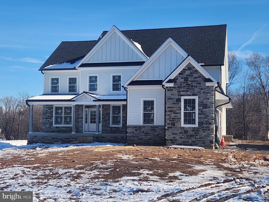 M Gold Building Group presents quality New Construction to be built - A custom home on a gorgeous 2.3-acre lot. This is a must-see home with luxury details and thoughtful touches added throughout!  5,600 sq ft, 4 BR, 6 Bath Colonial with 3 car Garage. Quality Construction throughout. 2x6 exterior walls. Anderson 200 series windows. Crown molding, ceiling fans & custom lighting, including recessed lights throughout bedrooms, kitchen and great rm Luxury baths with Century cabinetry. Wide plank hardwood floors throughout the entire house. A large, open 2-story foyer with a "T" Staircase overlooks a 2-story Family room with a stone gas fireplace and Breakfast. Formal LR & Formal DR with Tray Ceiling. Hall off of Family room leads to large 1st floor Study & Powder room. Gorgeous luxury, center island Kitchen by Century Kitchens with quartz countertops, large pantry & stainless steel appliances. Mudroom off kitchen with built-in bench & custom shelving with access to 3 car attached garage with insulated garage doors. Den with double glass doors. Oak stairs with poplar risers and painted balusters lead to the 2nd-floor landing with hardwood floors that overlooks the Family room below. MasterBedroom Suite with double door, tray ceiling, sitting area, separate make-up vanity, large walk-in closet & luxury bath with 6 ft seamless glass door shower with built-in seat, dual heads, double vanity & separate wash closet. 3 additional large bedrooms all offer walk-in closets. The 4th Bedroom features a full ensuite bath. Full Hall bath with double vanity & tub/shower. Convenient 2nd floor Laundry room with large closet &attached Utility room.  full, walk-out Basement with 9' ceilings & 6th bedroom with full bath. 3 Zoned central air & gas heat. Poured concrete foundation. Full glass front &side doors. Every room is wired for cable. Certainteed Mainstreet Vinyl Siding Don't miss this beautiful custom home!