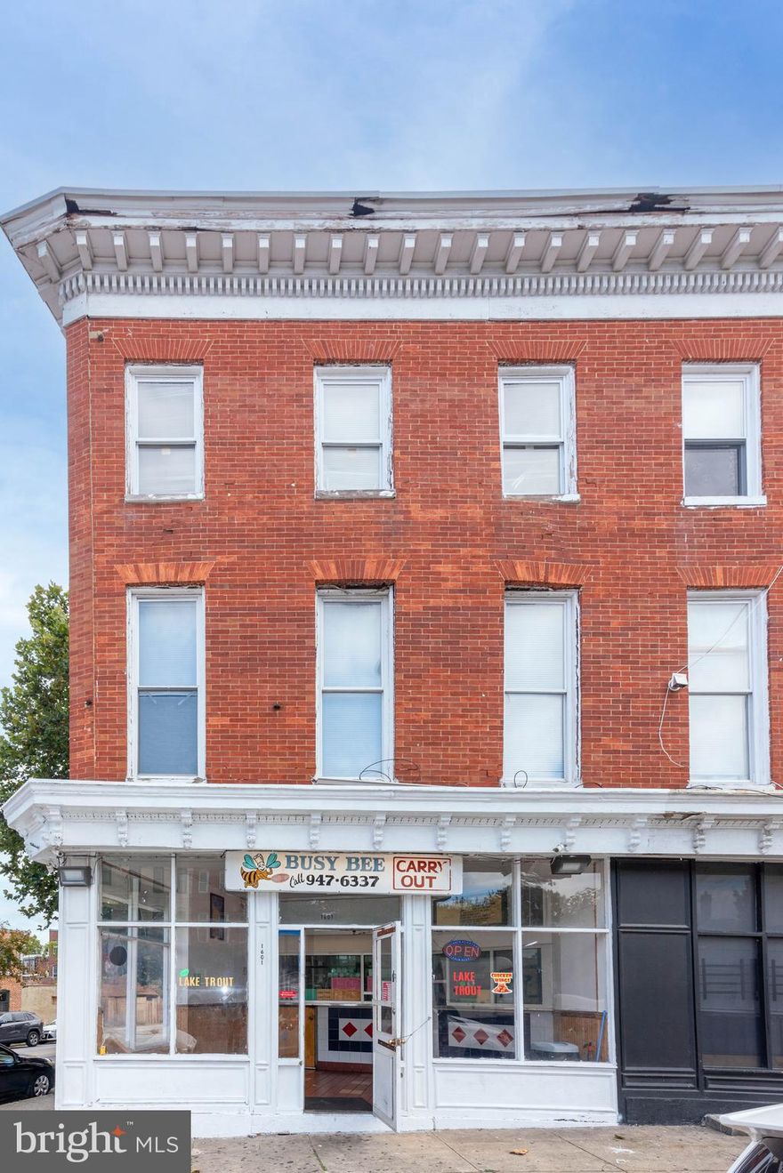 GUIDED TOUR TUESDAY, NOVEMBER 4TH,  AT 11:30AM
List price is Opening Bid at the Online auction to be conducted on Auctioneers website. Auction begins on Saturday November 1  &  Auction ends November 6 @ 12:00 pm. ATTENTION INVESTORS! Presenting 1601 Frederick Avenue  Spanning across 3 levels, this expansive corner unit building has plenty of perks! Offering 3,609± above grade SF, there's no shortage of potential. Whether you're a savvy investor or a buyer looking to build your portfolio, this property is a must-see opportunity in a growing neighborhood. Configured as 5 Units