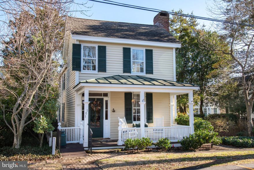 Charming three-bedroom home on sought after Tred Avon Avenue in Oxford’s Historic District with first floor primary bedroom with full bath. This lovely home features a bright, light filled interior, hardwood floors throughout, a living room with woodburning fireplace and a family room with vaulted ceiling, built-ins and a propane stove with brick hearth. A separate dining room connects to the sun filled kitchen that features a seating island and leads to a secondary back stair. Upstairs you will find two well-appointed guest bedrooms, a sitting room and a full bath. A picturesque front sitting porch, private outdoor deck overlooking the garden and garden shed create a beautiful setting. This gem is being sold furnished and is located on one of the most desirable tree-lined and quiet streets in the district that borders the Tred Avon River and is close to the town waterfront park, shops, restaurants, and marinas. ** Click on Movie Camera Icon for Virtual Tour & Floor Plans.