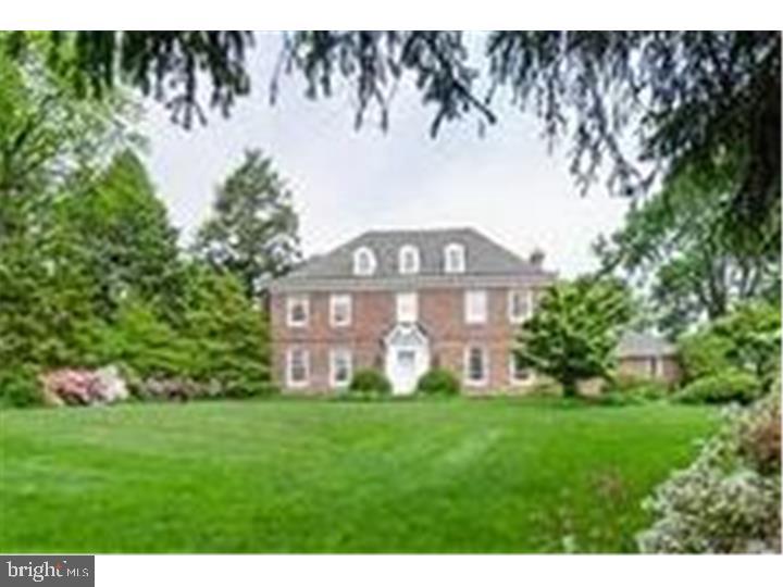 This magnificent custom home, designed and built by renowned architect Fred Bissinger, is just 29 years old, yet displays beautiful old world architectural details found in the finest Main Line estates. A grand 2-story Reception Hall with English stair rails and 10 floor to ceiling found throughout the 1rst floor- has white marble flooring and a wall-of-windows offering views of the rear grounds. Spacious and elegant, the formal Living Room features oak flooring, a large bay window and fireplace with antique marble surround. With its decorative molding and ceiling medallion, the Dining Room offers a sense of tradition. Russian pine paneling adds sophistication to the Family Room, which also has a fireplace and French doors to the flagstone Terrace. The Kitchen is appointed with 15ft ceilings and center island, while adjacent Breakfast Room has a Palladian window and fireplace with copper hood. A Library offers bookcases and windows on two exposures. The Master Bedroom Suite, with 14ft tray ceiling, fireplace and luxurious Bath is located on the 2nd floor, together with 2 additional Bedrooms and shared Bath. The 3rd floor comprises an additional Bedroom Suite. Within the grounds are a swimming pool and lovely mature landscaping.