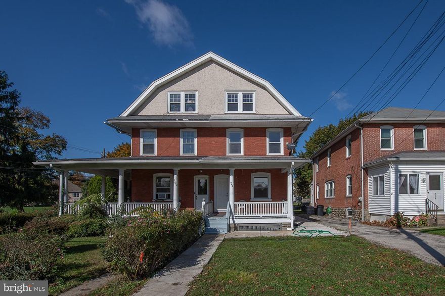 Beautiful 3 bedroom unit with two full bathrooms, completely renovated..   Enter the separate entrance to the second floor unit with an eat in kitchen with gas stove, dishwasher, refrigerator, to a Living Room,  bedroom with closet, and a full bathroom with tub/shower.  Go to the third floor with two more large bedrooms, a fully  renovated bathroom with tub/shower and a separate laundry area with washer and dryer.  This unit has a new central air, new gas forced air heat,  new windows, and  new appliances.   Cold water is included in the rent.  Walk to Acme, Rite Aid,  stores, and park.  Great location!