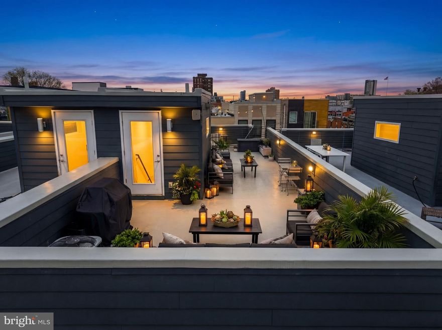 Welcome to one of the most impressive bi-level residences in the area, offering a rare combination of expansive square footage on a 17'ft wide lot, an ASSIGNED PARKING SPOT, and a spectacular private ROOF DECK outdoor oasis. This 3-bedroom, 3-bathroom condo feels like a new construction masterpiece with the spaciousness of a private home. The sun-drenched open-concept floor plan is anchored by rich REAL 3/4" OAK HARDWOOD FLOORING (this can be sanded and stained whatever color you like), recessed lighting, and a chef-inspired kitchen designed for entertaining. The kitchen features white Shaker cabinetry with 42" upper cabinets, a stunning Moroccan arabesque tile backsplash, sleek quartz countertops, and a full suite of professional GE stainless steel appliances including a gas range and French-door refrigerator.

The thoughtful bi-level layout provides maximum privacy and versatility. The second floor, main living space offers a large bedroom and full bath, perfect for a guest suite or quiet home office. Ascend to the third floor to find two additional bright bedrooms, two more full bathrooms, and a dedicated laundry station featuring high-capacity LG appliances. The primary suite an exceptional natural light with a closet in the bedroom and WALK-IN CLOSET in the bathroom. The bathroom has a large double vanity sink and beautiful tiled shared. Modern smart-home upgrades include a Nest Learning Thermostat and a Golmar video intercom system for secure, keyless building entry. Residents also enjoy 24-hour video surveillance and access to a beautifully maintained, fenced community courtyard with PRIVATE DOG PARK.

The undeniable crown jewel of this home is the massive private rooftop terrace. Offering breathtaking 360-degree views of the Philadelphia skyline and the Ben Franklin Bridge, this space has a wall-mounted infrared heater for year-round use and multiple spaces for entertaining all year round!

The location is equally exceptional, situated where Northern Liberties meets Fishtown. You are just a short walk to Frankford Avenue, and world-class dining destinations like Laser Wolf, Suraya, WM Mulherin’s Sons, Reanimator Coffee, La Colombe Coffee, Frankford Hall, Pizzeria Beddia, and much more! Enjoy effortless commuting with the Market-Frankford Line (Girard Station) just minutes away and immediate access to I-95 and I-676. This unit includes one dedicated off-street parking spot in the secured rear lot.
