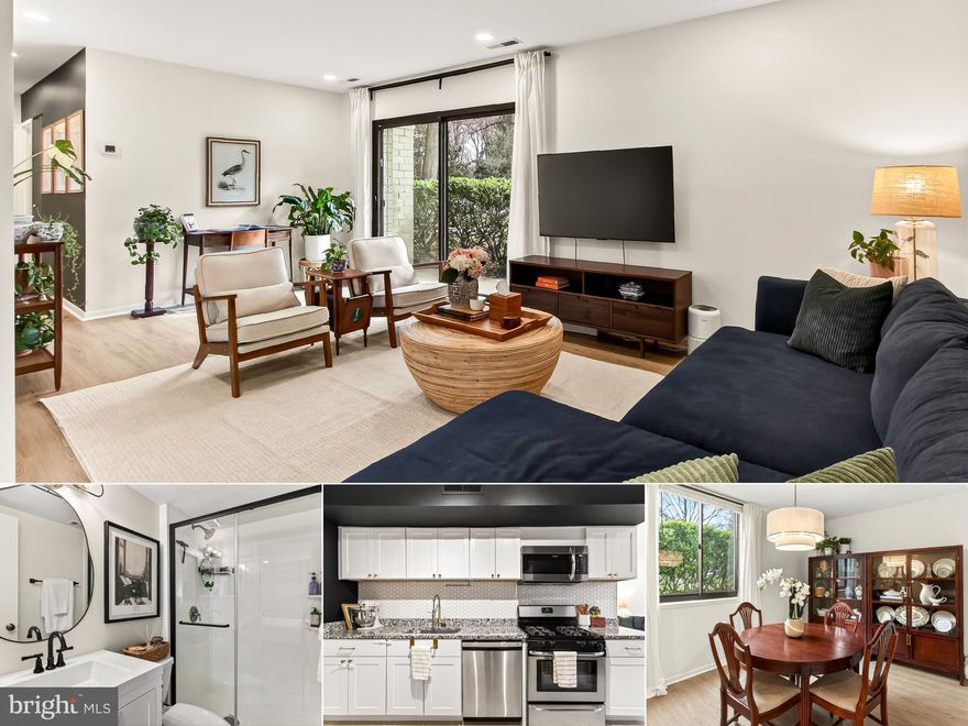 Welcome to Woodlake Towers, where convenience meets contemporary living in this beautifully renovated 2-bedroom, 2-bathroom corner-unit condo! Boasting 1,067 square feet of thoughtfully designed space, this ground-level unit offers the unique advantage of private access from the patio, perfect for those who value ease and accessibility. Step inside to discover a fresh ambiance with updates, trending finishes, and fresh paint throughout. The spacious, renovated Kitchen is a chef's dream, featuring stainless steel appliances, granite countertops, and gas cooking, complemented by a convenient pantry. The open floor plan is ideal for both entertaining and everyday living. Enjoy the comfort of replaced windows and sliding glass door, enhancing energy efficiency and natural light. Retreat to the Primary Bedroom, complete with a walk-in closet and an elegant ensuite Full Bath. The second Bedroom and renovated Full Bath in the hall provide additional comfort and functionality. Embrace the carefree lifestyle with ALL UTILITIES INCLUDED in the condo fee (AC, heat, electricity, gas, water, sewer), along with a wealth of building amenities: two pools, three fully equipped gyms, a soothing sauna, and a library for your reading pleasure. The on-site convenience store ensures you’re never far from essentials, while the community garden, grilling patios/pavilions, playground, and tennis courts promise endless recreation and leisure opportunities. Unbeatable location: Convenient to major commuter routes: Route 50, I-66, I-395, I-495, and more, providing you with an easy commute to DC, Arlington, Reston, Bethesda and beyond. Love where you live - welcome home! Listing Agent is owner/seller.