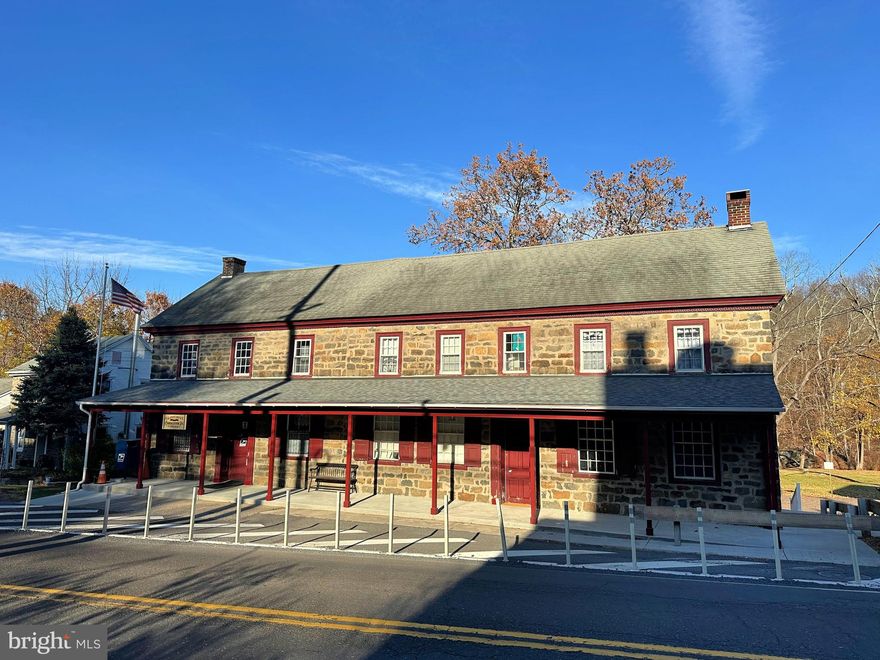 Great chance to own this commercial building and a part of Sumneytown history with the original part being built in the mid 1700's.  The Post Office occupies an area of the first floor with long term lease.  There are two apartments in the main building. There is a barn that could be used various ways.  Check with the Township for permitted uses.  Monthly Rents - Post Office - $1,378.71; Apt. #1 - $675.00; Apt #2 - $1,600.00.  There is second floor space above the Post Office that could be expanded to add another unit. This would need township approval.