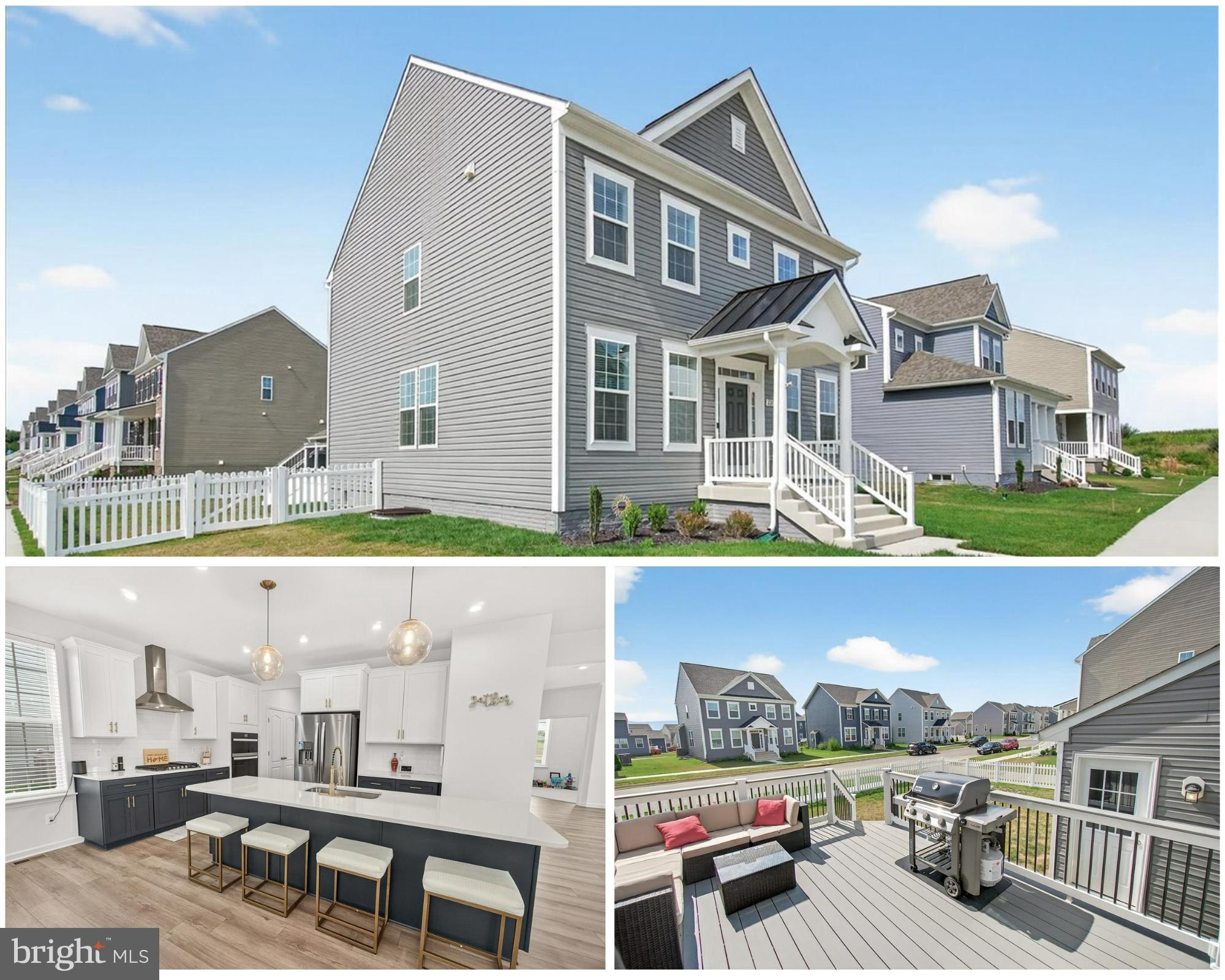 Why wait 6+ months for new construction—This stunning home is less than 1 year old, offers 3938 square feet of living space, shows like a model, and is ready for you to call it Home! Located in the desirable Huntfield community of Charles Town, WV, it features exceptional upgrades, a well-planned layout, and a prime location. The main level boasts LVP flooring throughout, a bright office with French doors for the perfect work-from-home setting, a formal dining room, and a butler’s pantry with wet bar rough-in. The open-concept design seamlessly connects the spacious living room—complete with recessed lighting and a fireplace—to the gourmet kitchen. This kitchen is a chef’s dream space showcasing upgraded quartz countertops, two-toned 42" cabinetry with crown moulding and brushed gold hardware, a gas cooktop with hood vent, premium French door refrigerator, wall oven with built-in microwave, and an oversized 9' center island with large sink and generous seating. Sliding glass door off the breakfast room leads to the brand new 17' x 14' deck and fenced yard. The deck and fence offer and added $22,000 value. Upstairs, the impressive owner’s suite offers a 12’ x 15’ walk-in closet and a spa-inspired bath with upgraded tile at the soaking tub and shower, dual sinks, and abundant natural light. Three additional nice sized bedrooms, a 2nd full bathroom and a large laundry room complete the second level. The fully finished lower level features 9’ ceilings, a family room, rec room, 3rd full bathroom, egress window, and a sizeable storage room. Additional highlights include a detached two-car garage and a sought-after corner lot. Huntfield residents enjoy parks, tennis courts, playgrounds, scenic walking paths, and soon, a new community park with swimming pool. This property offers the perfect combination of elegance, comfort, and convenience.