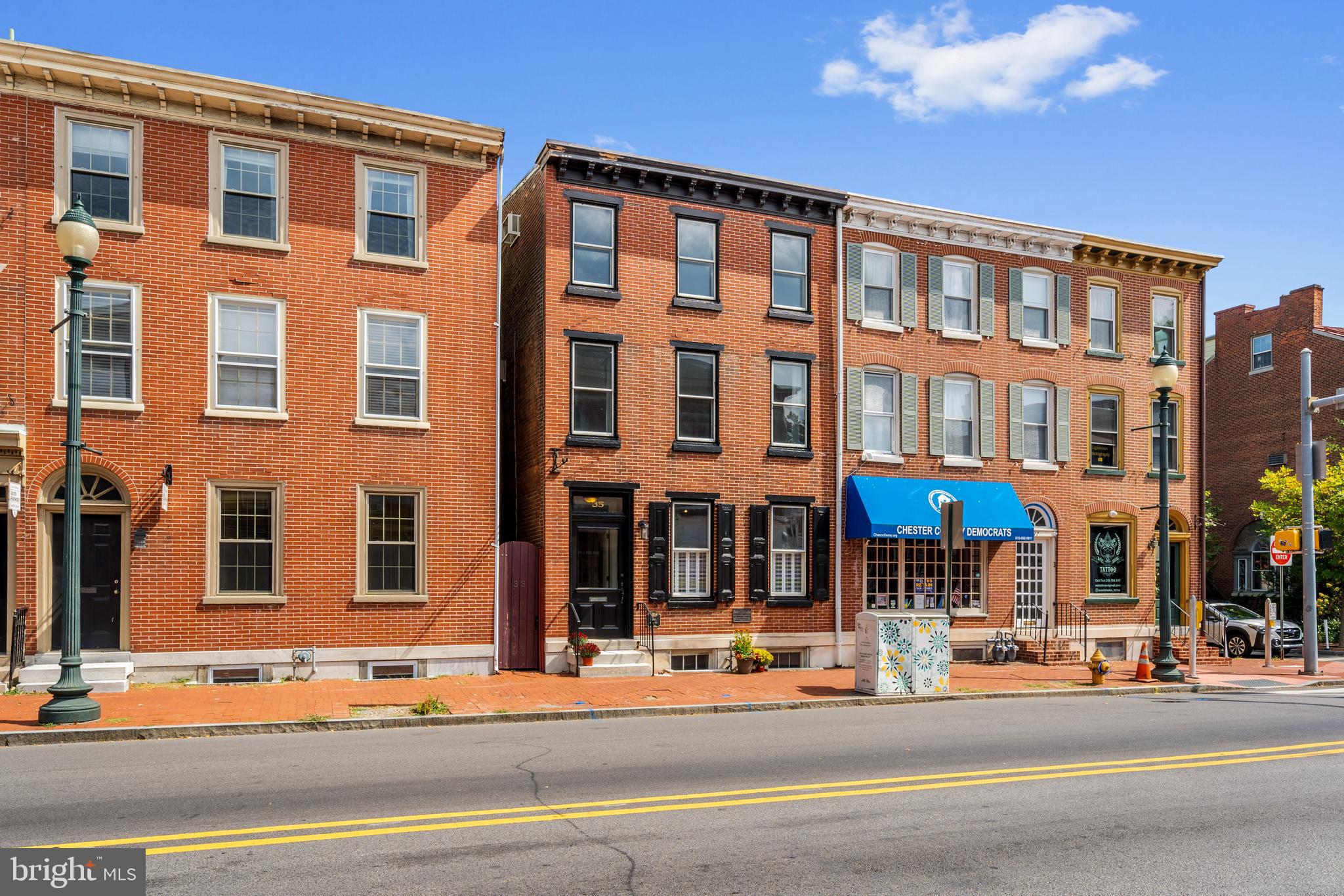Welcome to this Prime location in Town Center in the heart of West Chester Borough. This Three-Story Historic brick building with high visibility ls located on High Street across from Parking Garage. Featuring high ceilings and lots of windows, the current set up is First Floor 4 Room Office with Powder Room and an additional 3 Bedroom Apartment on Second and Third Floors. Off street stacked parking for 8 cars in rear. Surrounded by thriving Retail shops, Restaurants and Professional Offices, this Property is available for multiple uses.