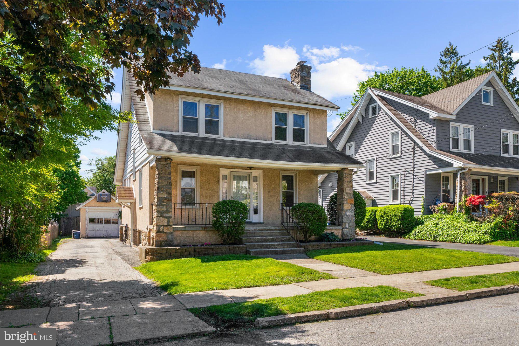 Endless potential in this wonderful home! The location can't be beat! Enjoy the friendly neighborhood with walkability to all of the shops and restaurants in the Brookline area, as well as to Baily Park, the Pennsy Trail, the brand new Township Library, and so much more! A covered front porch welcomes you into the spacious Living Room with beautifully refinished wood flooring & a wood-burning fireplace. The formal Dining Room, also with beautiful flooring & a chair rail provides access to the mudroom and to the Breakfast Room, which is perfect for casual meals. The galley-style Kitchen also has a doorway to the mudroom which has a door to the large, fenced-in back yard and the detached garage. Upstairs, find 4 corner Bedrooms, two with built-in bookshelves. A doorway has been opened between two of the bedrooms with the idea of creating a primary suite. There is a Hall Bathroom, and steps up to the attic for a great storage area. The Basement is unfinished and provides the laundry and plenty of storage space. Come see how this lovely space can become the canvas for your dream home!