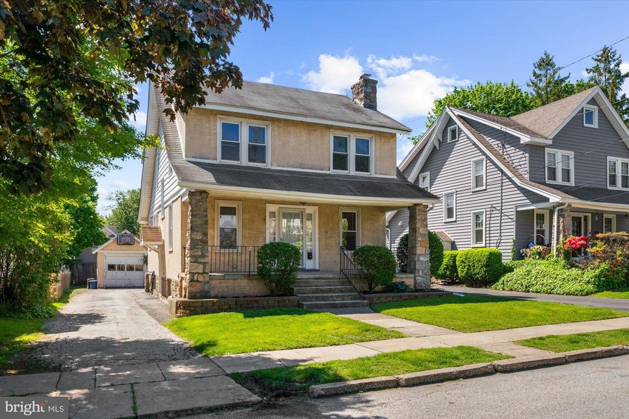 Endless potential in this wonderful home! The location can't be beat! Enjoy the friendly neighborhood with walkability to all of the shops and restaurants in the Brookline area, as well as to Baily Park, the Pennsy Trail,  the brand new Township Library, and so much more! A covered front porch welcomes you into the spacious Living Room with beautifully refinished wood flooring & a wood-burning fireplace. The formal Dining Room, also with beautiful flooring & a chair rail provides access to the mudroom and to the Breakfast Room, which is perfect for casual meals. The galley-style Kitchen also has a doorway to the mudroom which has a door to the large, fenced-in back yard and the detached garage. Upstairs, find 4 corner Bedrooms, two with built-in bookshelves. A doorway has been opened between two of the bedrooms with the idea of creating a primary suite. There is a Hall Bathroom, and steps up to the attic for a great storage area. The Basement is unfinished and provides the laundry and plenty of storage space. Come see how this lovely space can become the canvas for your dream home!